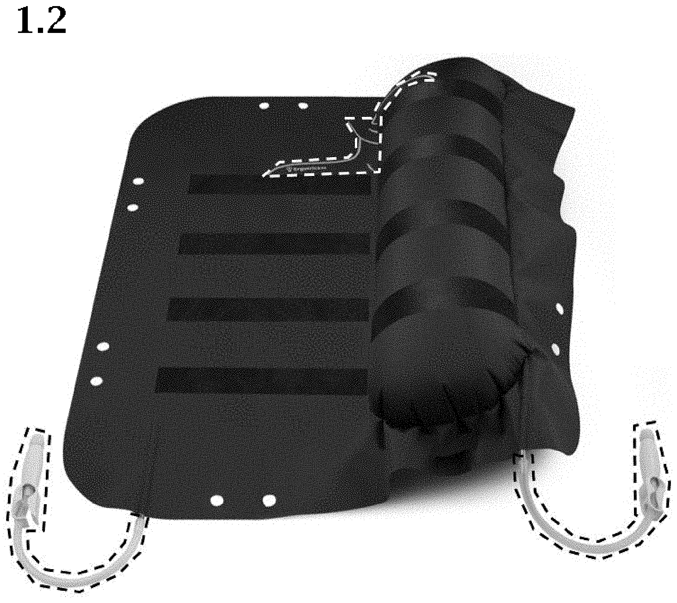 Patent USD0999567 Figure 2 – Turning aid air mattress with a left and a right inflatable chamber