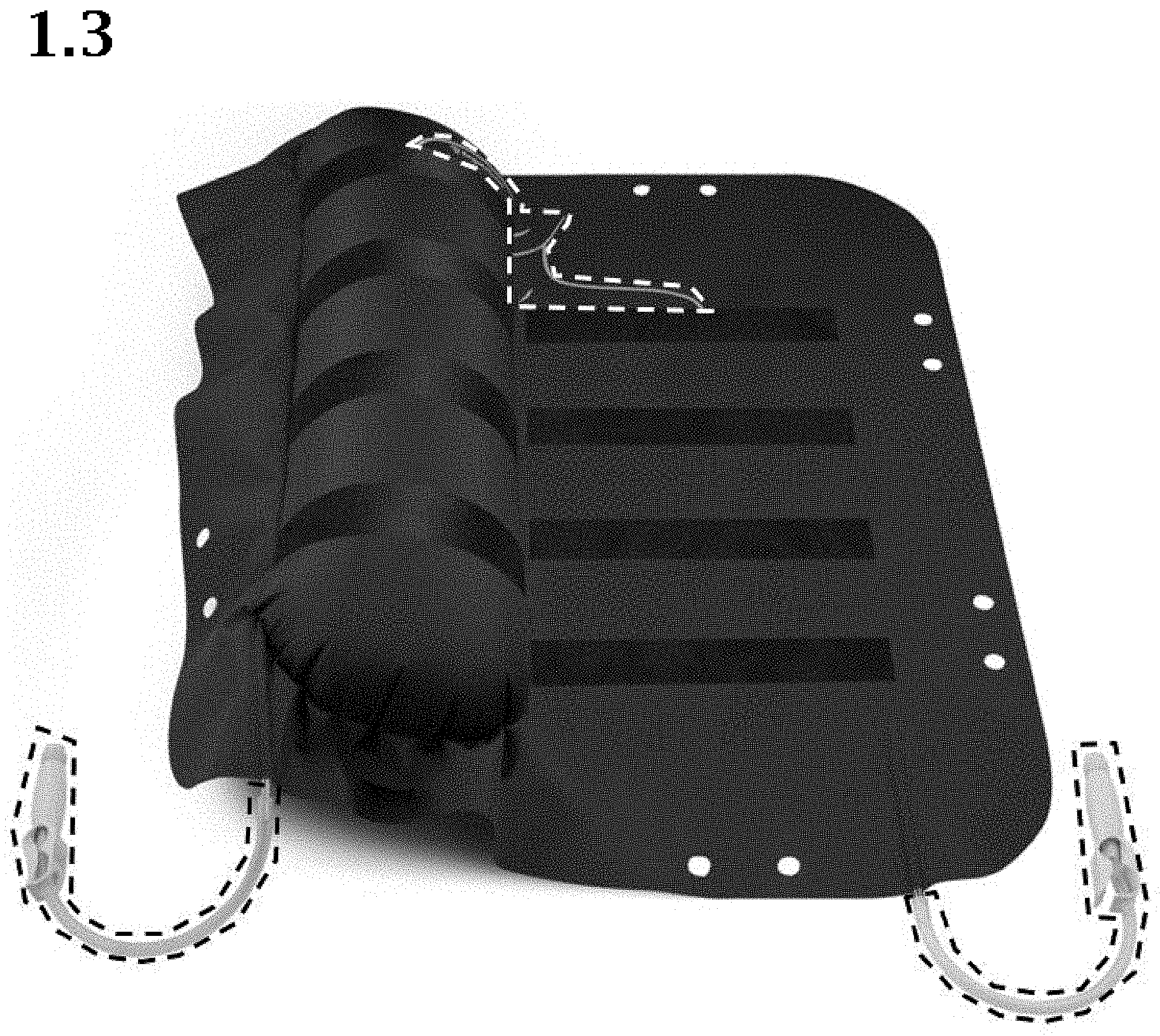Patent USD0999567 Figure 3 – Turning aid air mattress with a left and a right inflatable chamber
