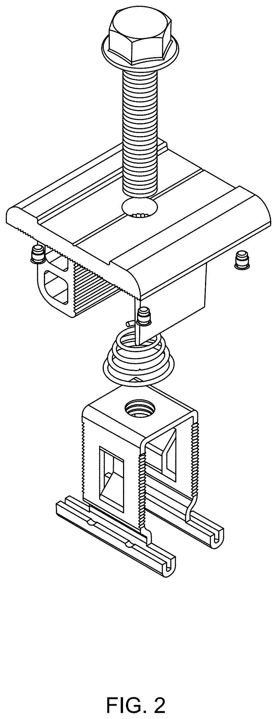Patent USD0999612 Figure 2 – Universal clamp assembly for solar panel assemblies