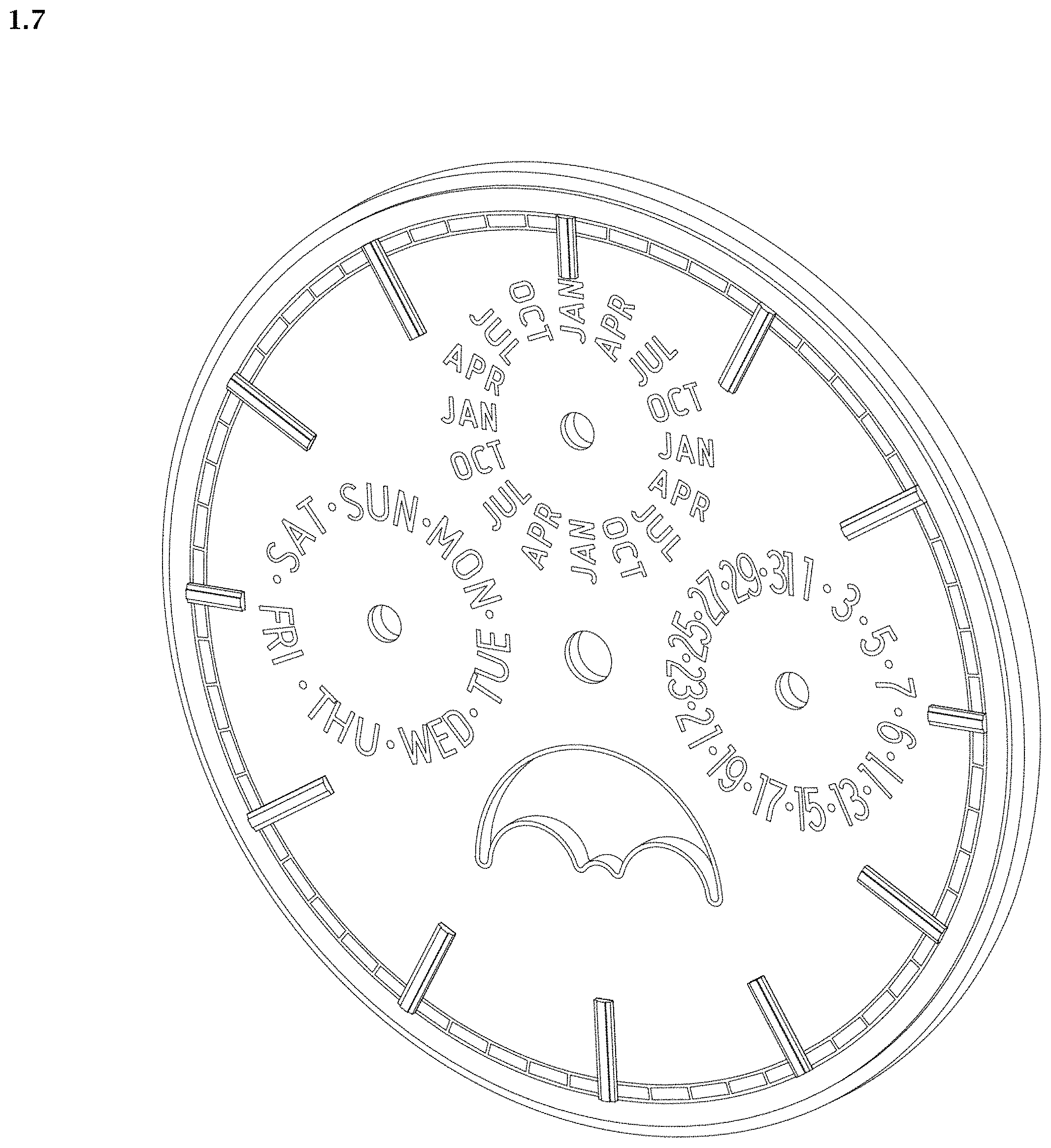 Patent USD0999661 Figure 7 – Watch dial