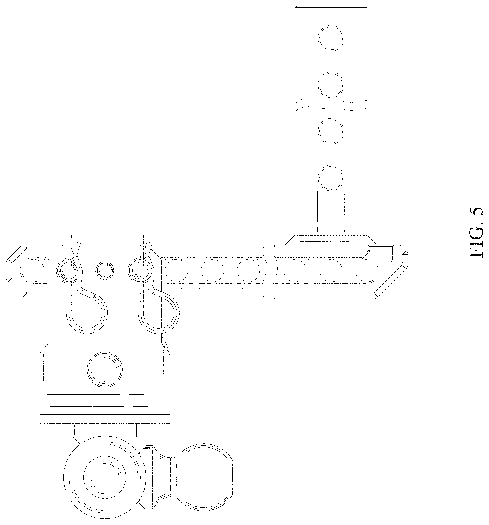 Patent USD0999682 Figure 5 – Trailer hitch draw bar assembly