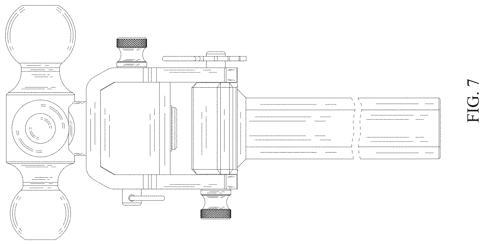 Patent USD0999682 Figure 7 – Trailer hitch draw bar assembly