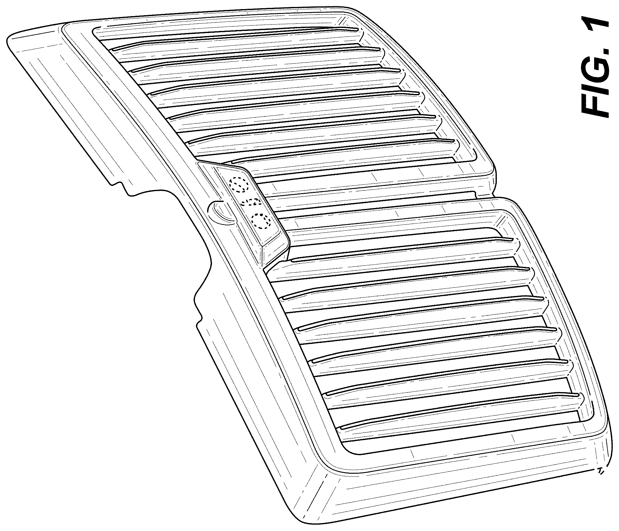 Patent USD0999686 — Radiator grille for a vehicle — Figure 1