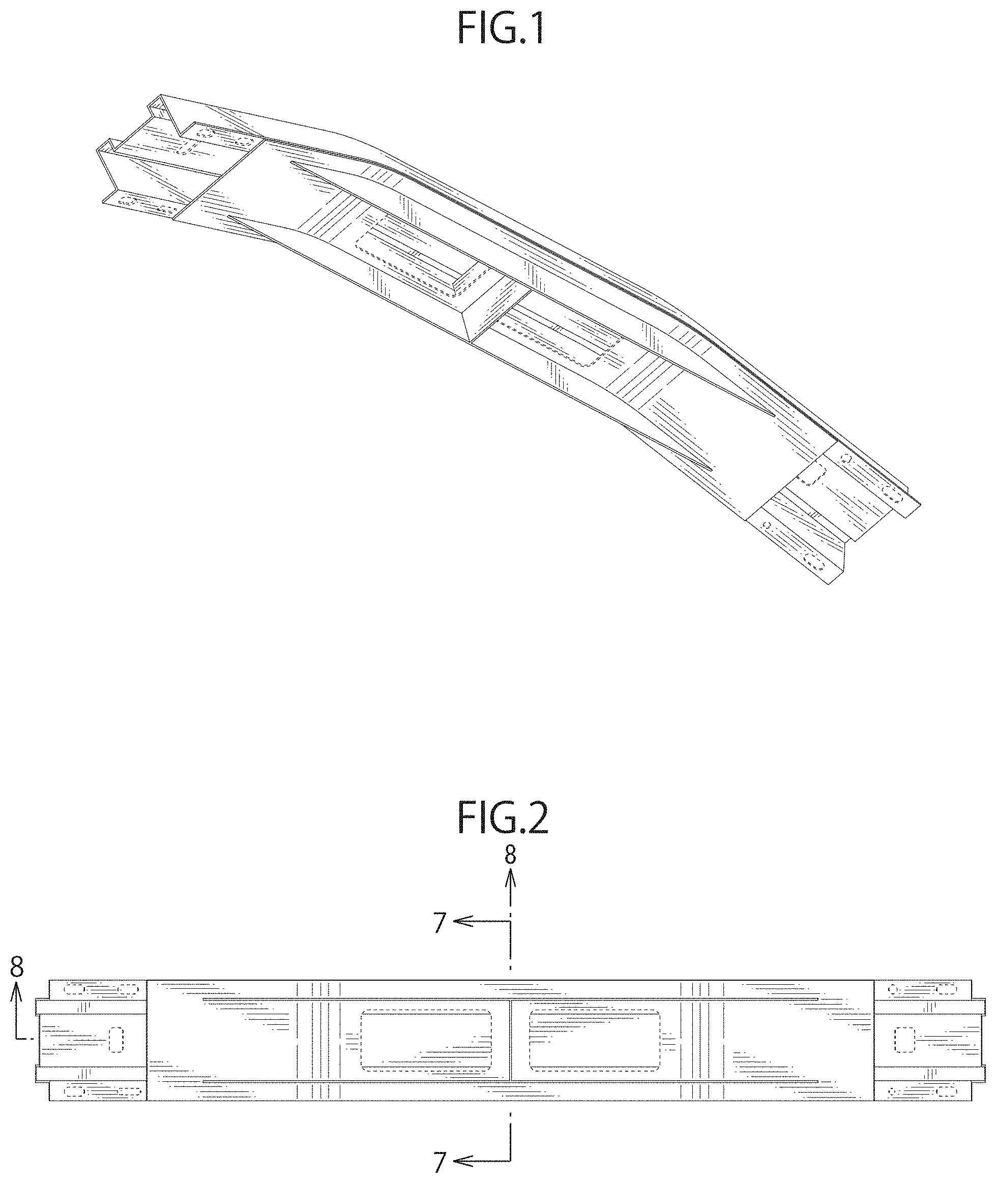 Patent USD0999690 Figure 1 – Bumper reinforcement for automobile