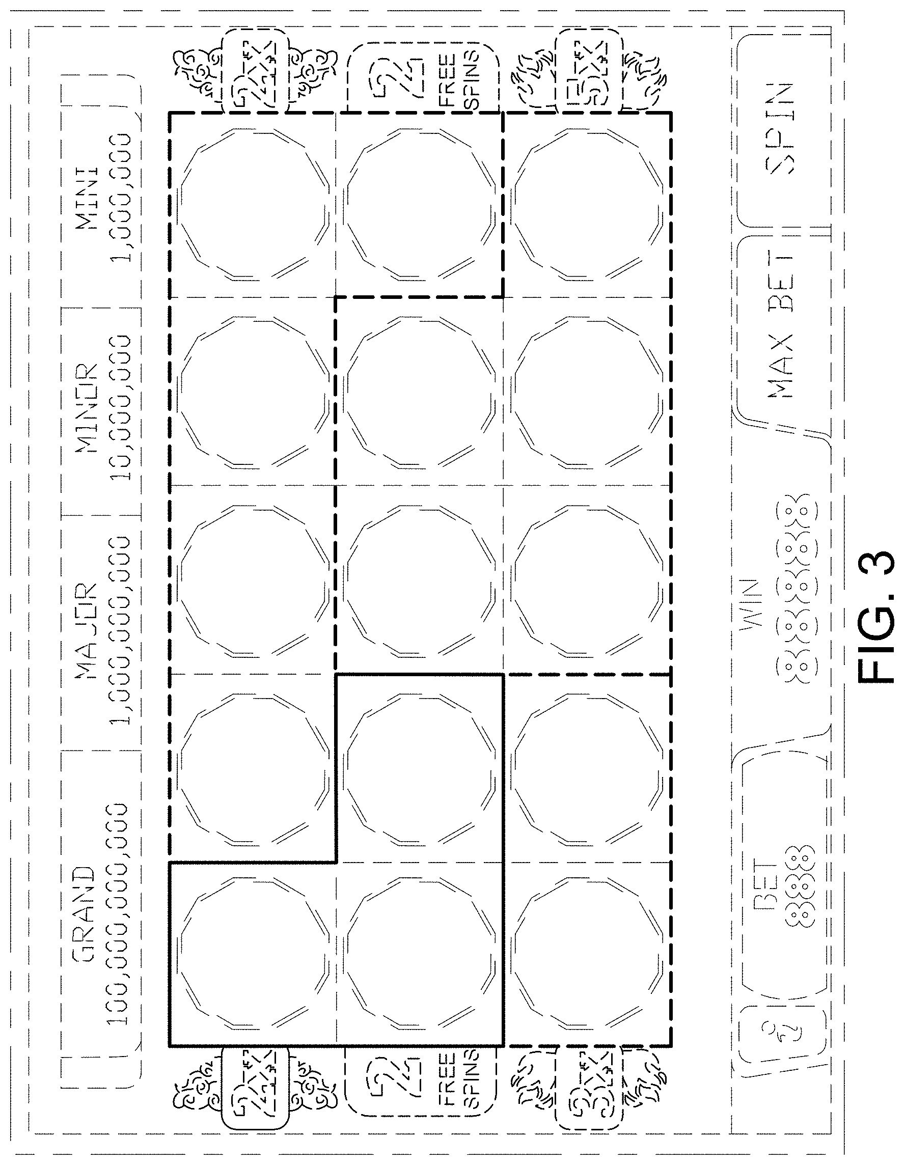 Patent USD0999774 Figure 3 – Display screen or portion thereof with a gaming machine graphical user interface