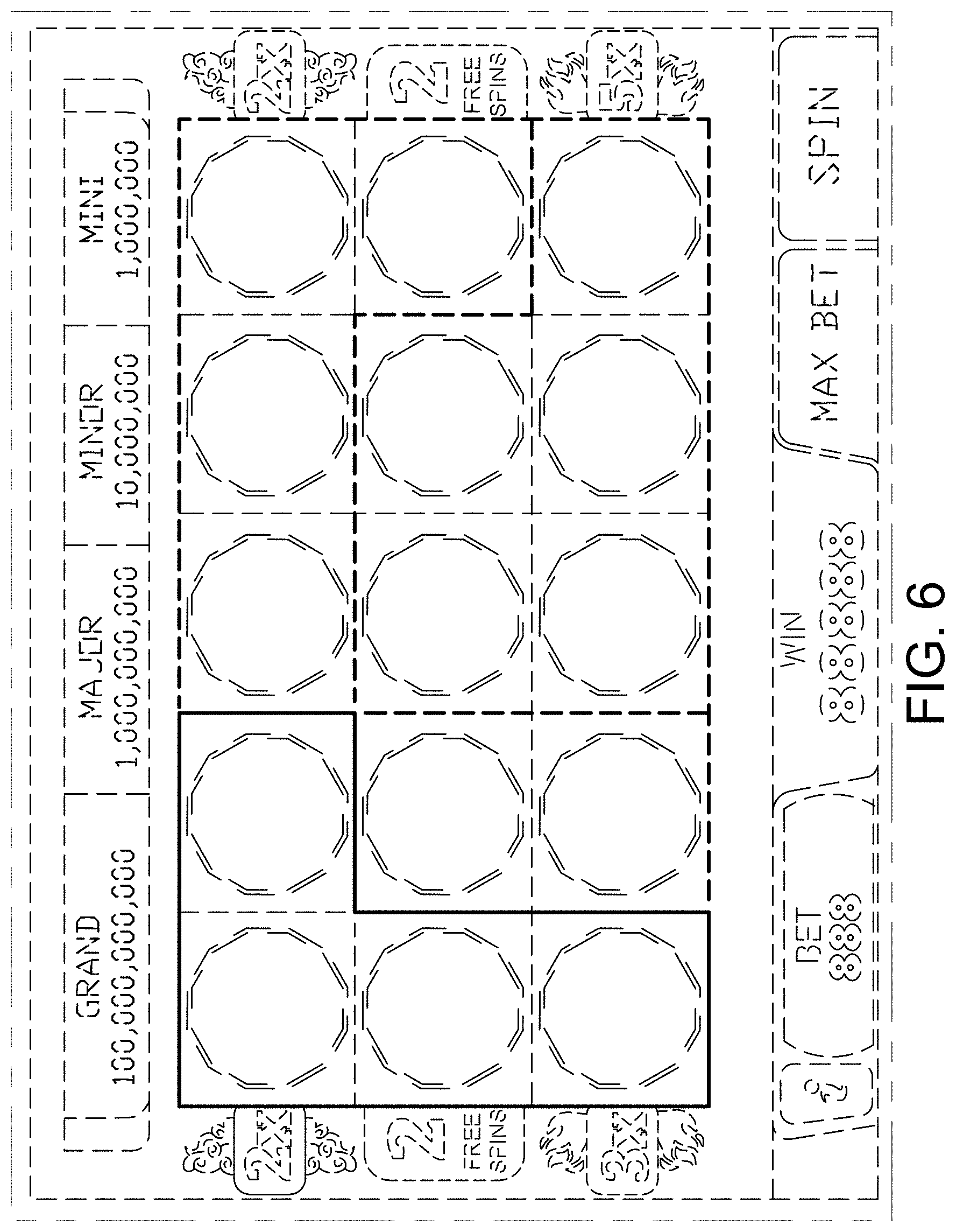 Patent USD0999774 Figure 6 – Display screen or portion thereof with a gaming machine graphical user interface