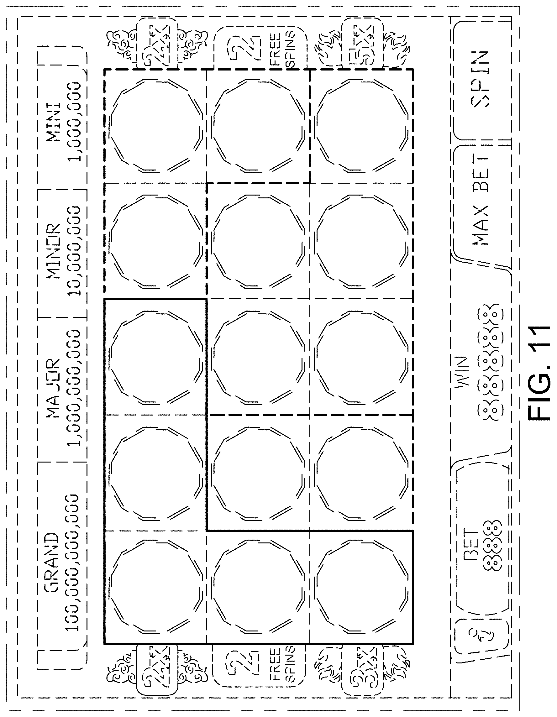 Patent USD0999774 Figure 11 – Display screen or portion thereof with a gaming machine graphical user interface