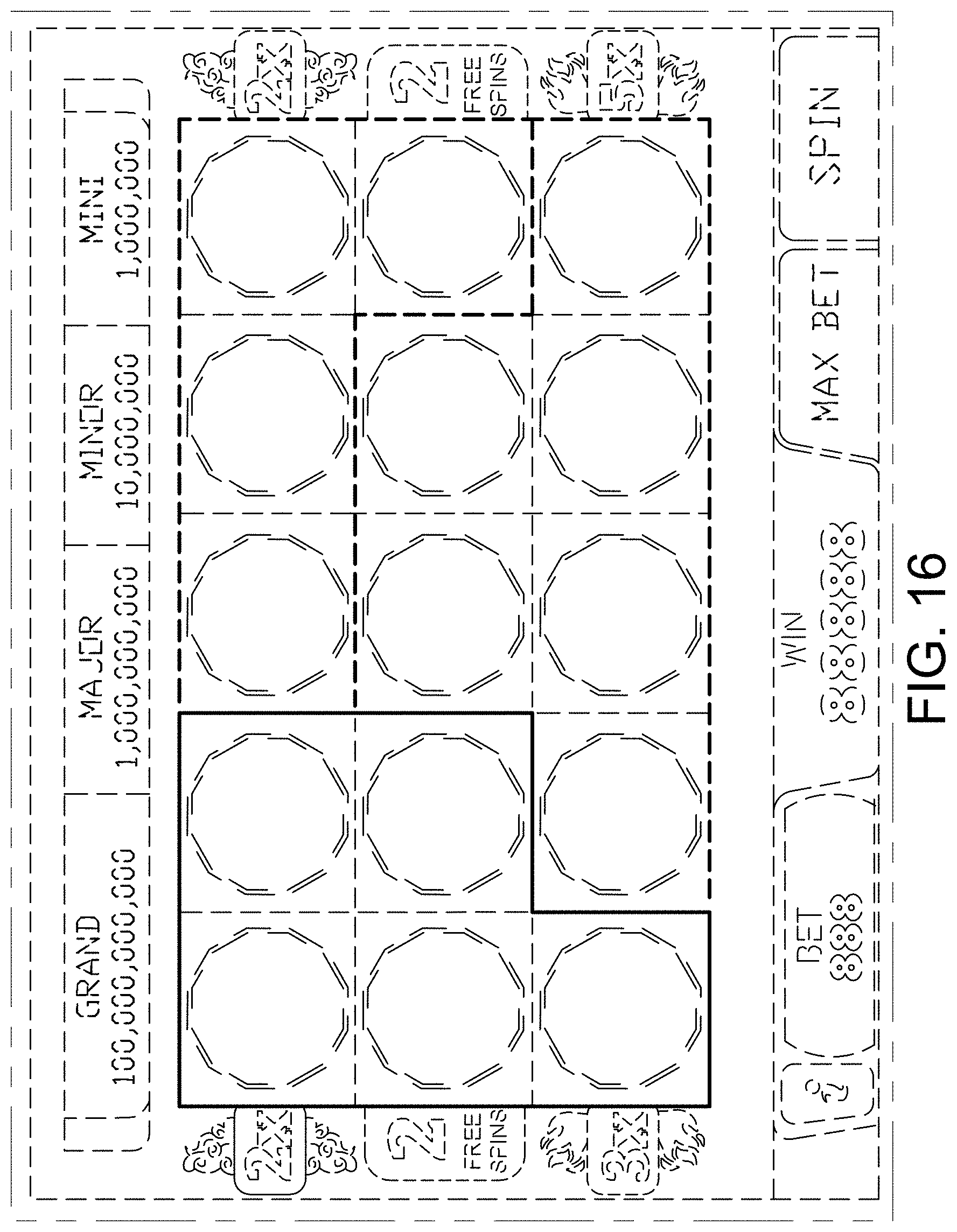 Patent USD0999774 Figure 16 – Display screen or portion thereof with a gaming machine graphical user interface