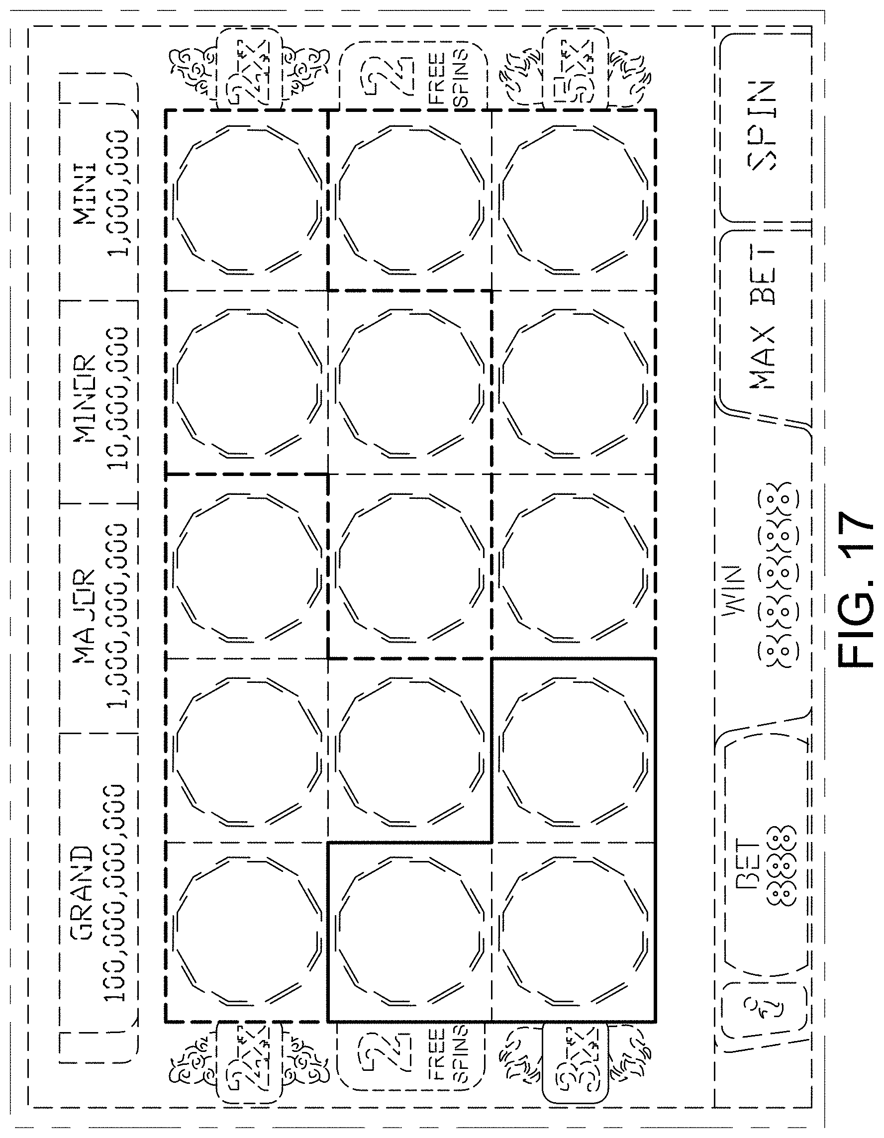 Patent USD0999774 Figure 17 – Display screen or portion thereof with a gaming machine graphical user interface