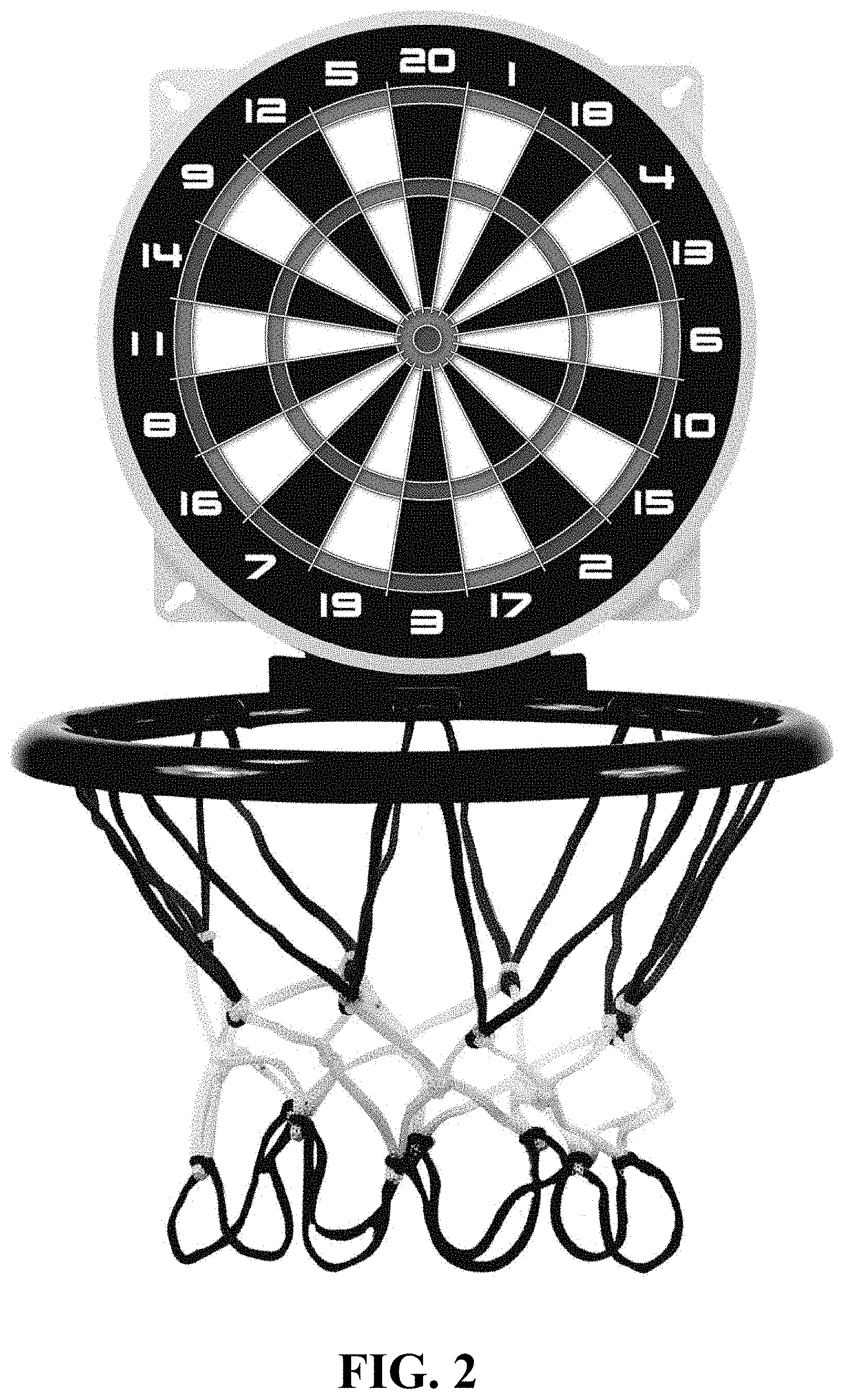 Patent USD0999854 Figure 2 – Combined miniature basketball backboard and hoop