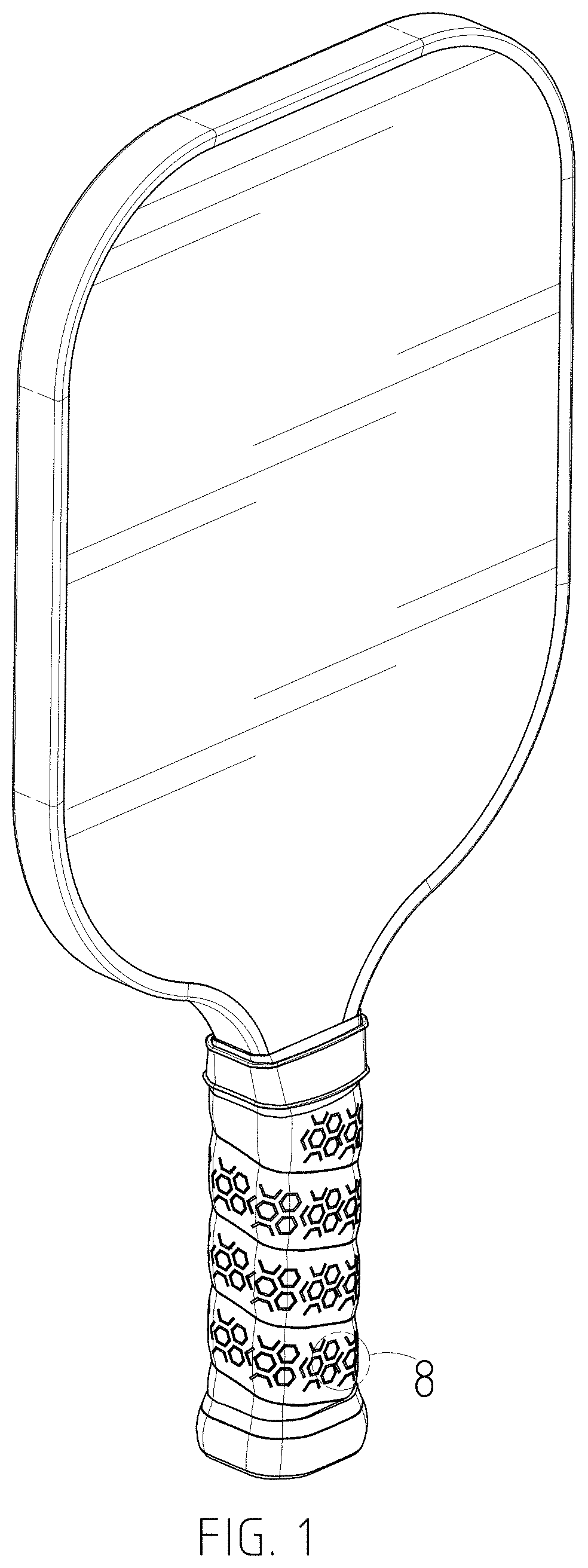 Patent USD0999857 Figure 1 – Pickleball racket