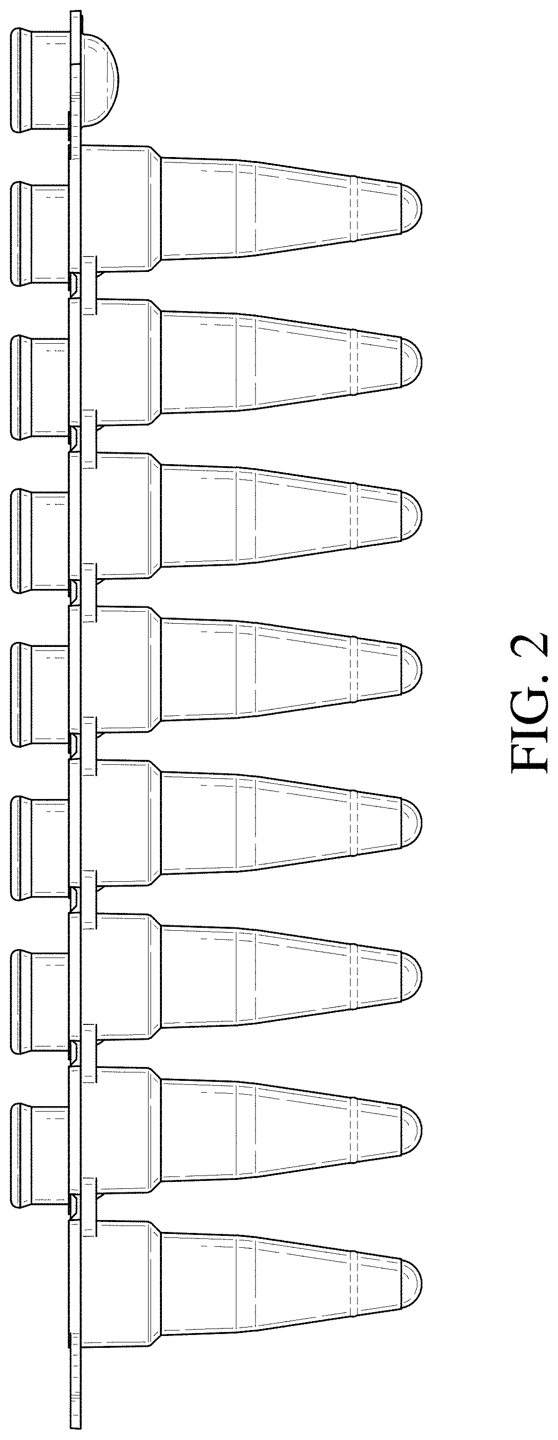 Patent USD0999932 Figure 2 – Tube strips with caps