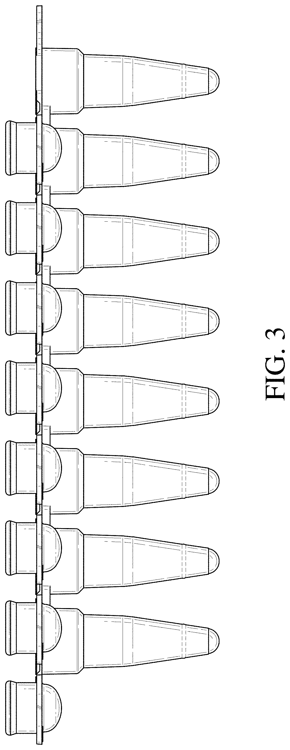 Patent USD0999932 Figure 3 – Tube strips with caps