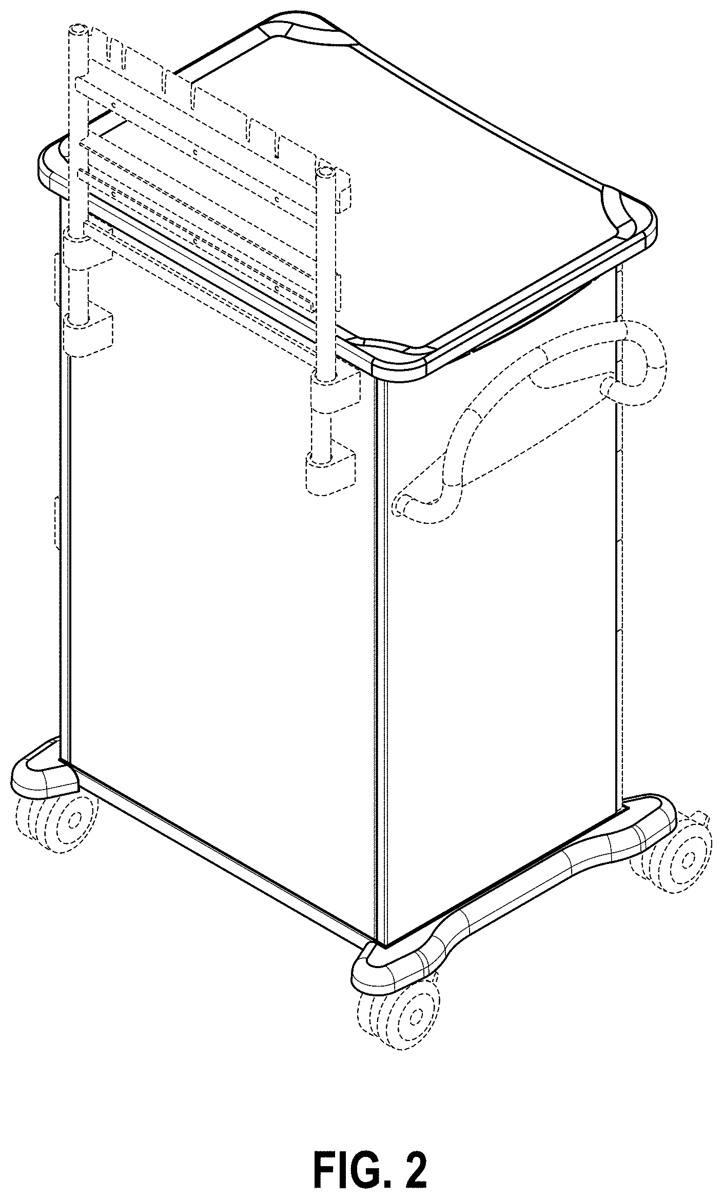 Patent USD0999934 Figure 2 – Treatment cart with pass through tray
