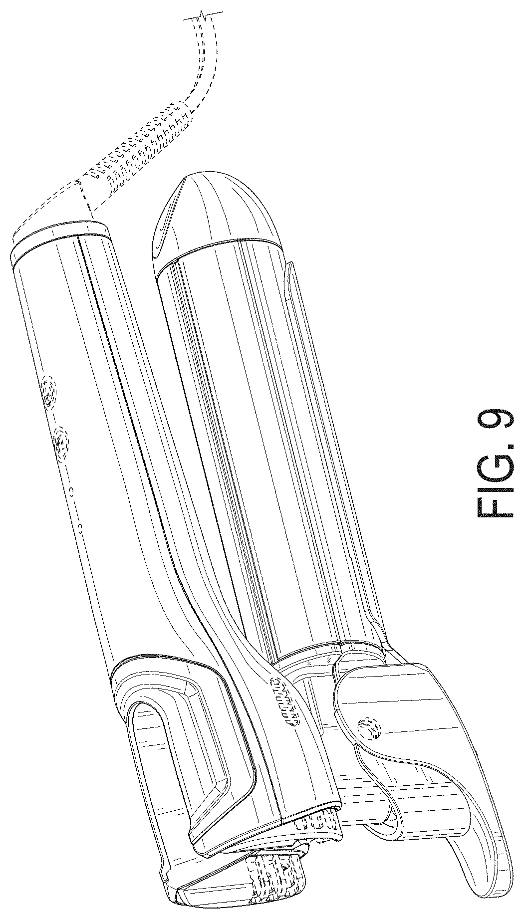 Patent USD0999982 Figure 8 – Hair styler having a straightening iron and a curling iron