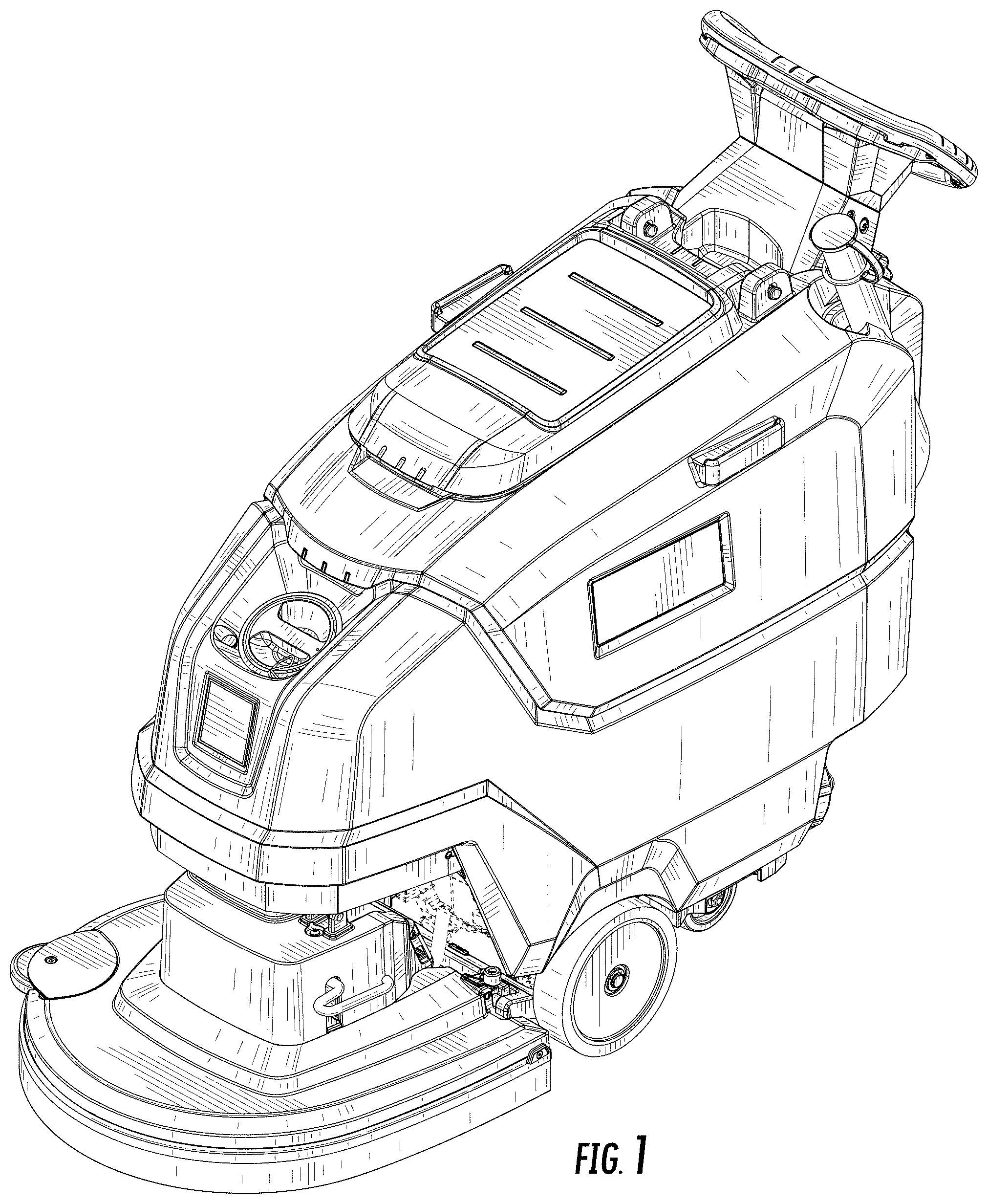 Patent USD1000023 Figure 1 – Machine for cleaning floors