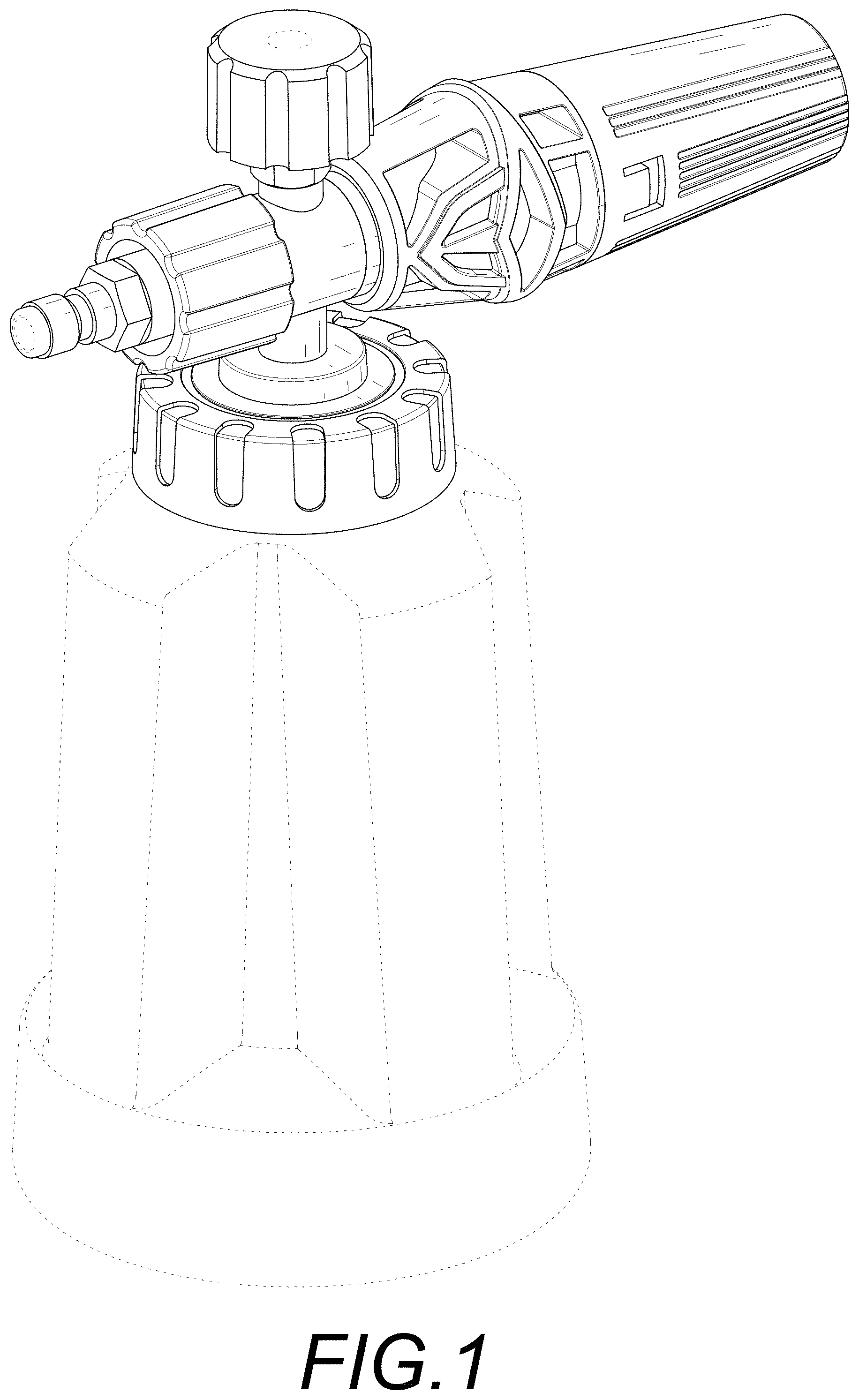Patent USD1000025 Figure 1 – Foam lance
