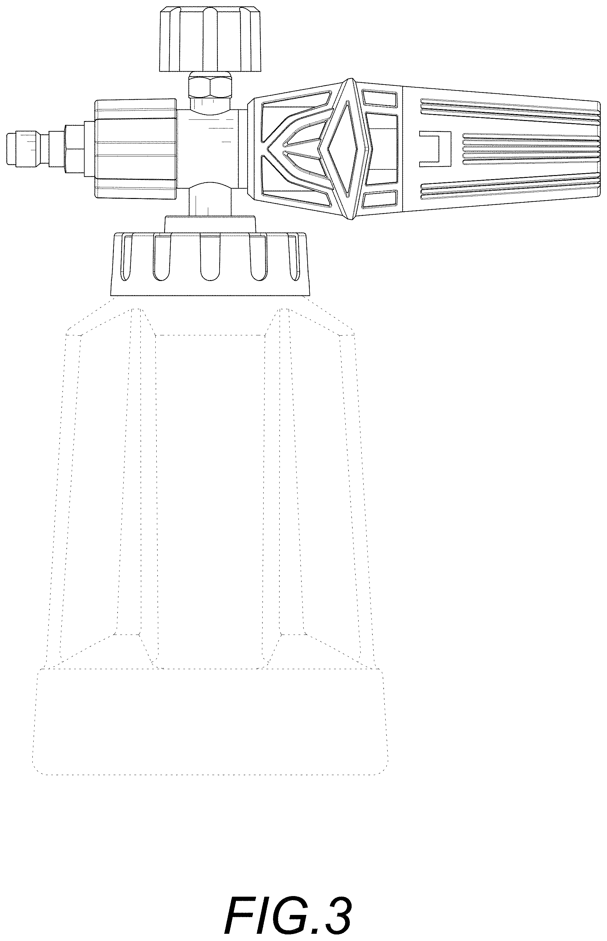 Patent USD1000025 Figure 3 – Foam lance