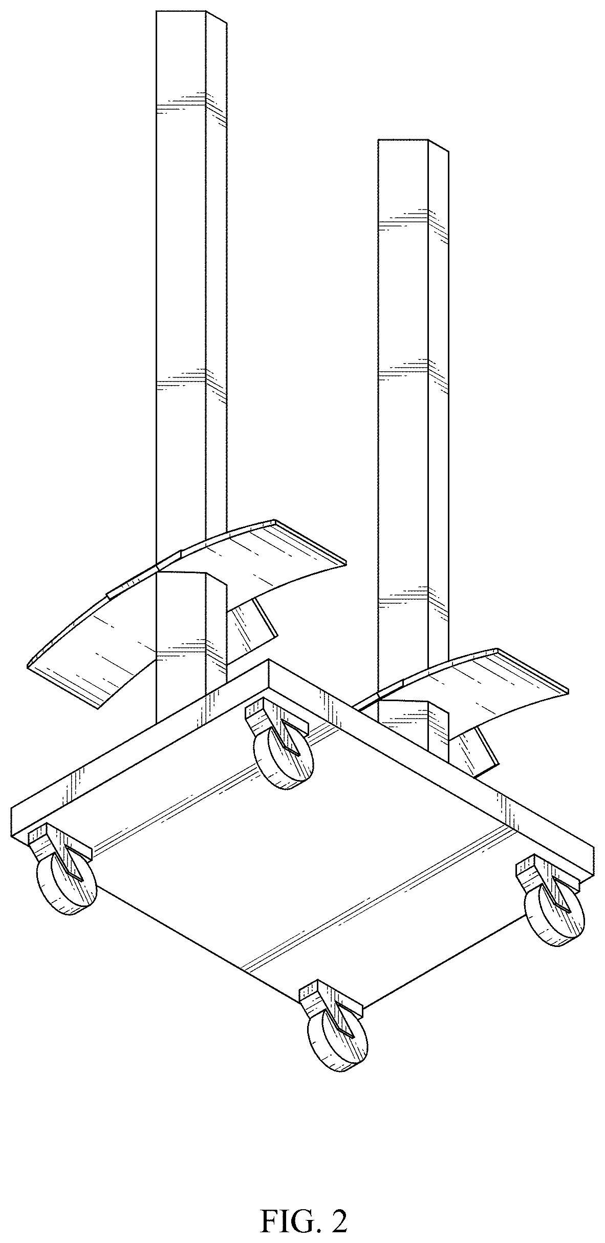 Patent USD1000031 Figure 2 – Shoulder pad storage cart