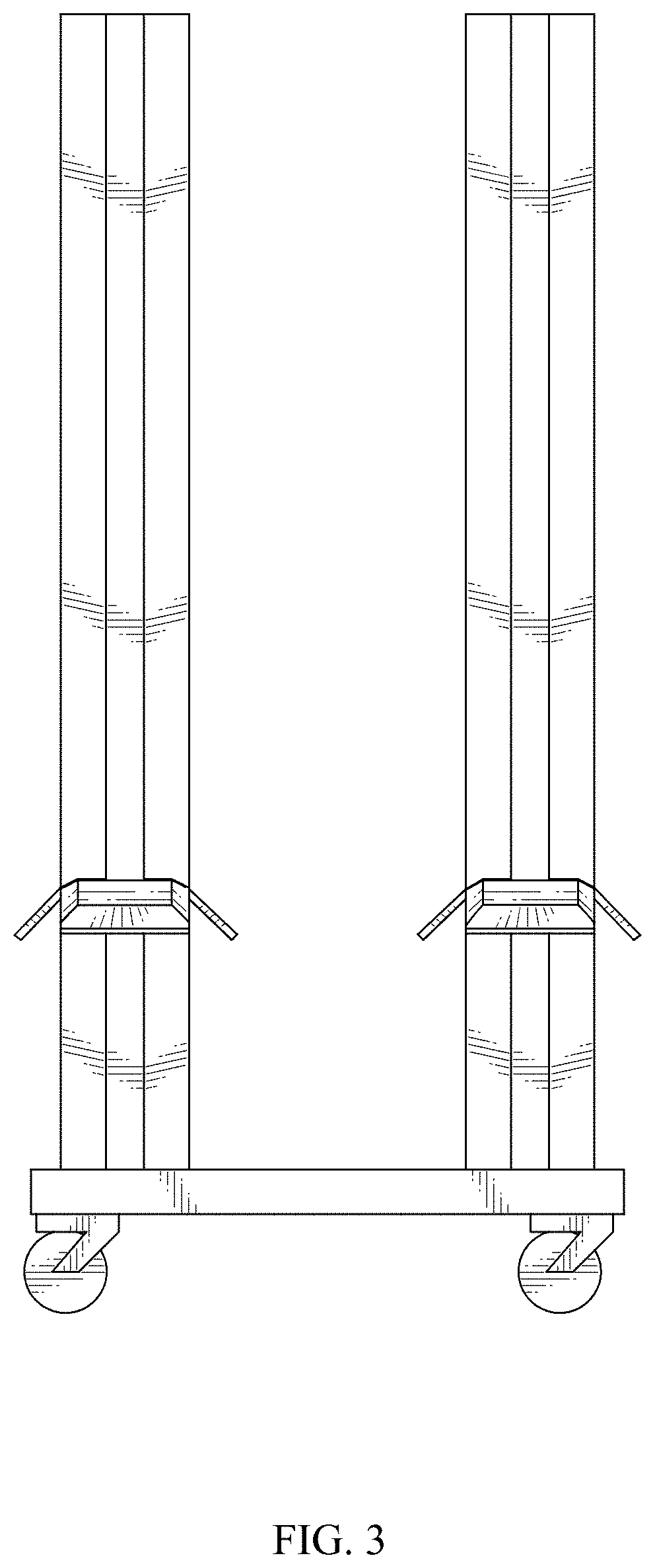 Patent USD1000031 Figure 3 – Shoulder pad storage cart