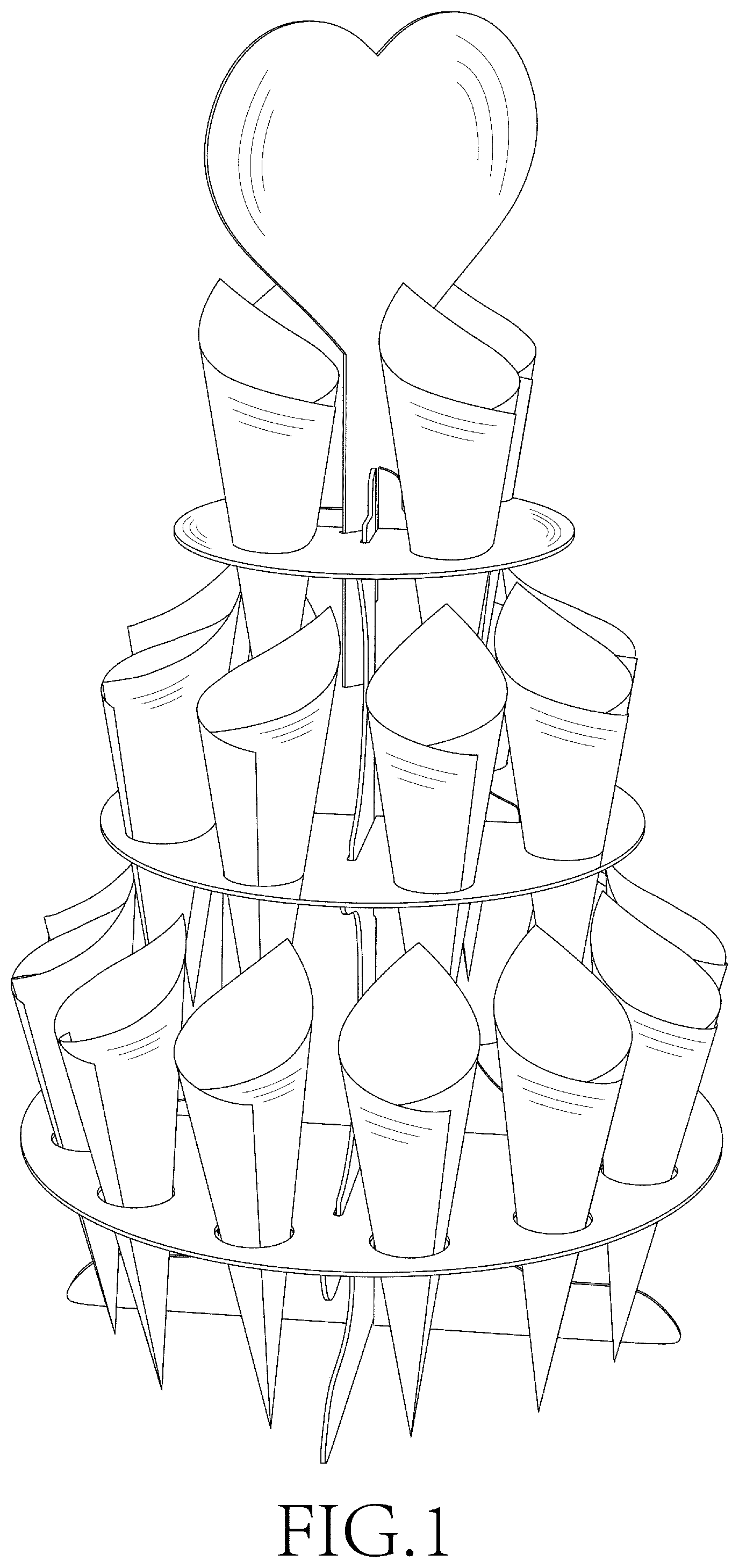 Patent USD1000034 Figure 1 – Cone holder