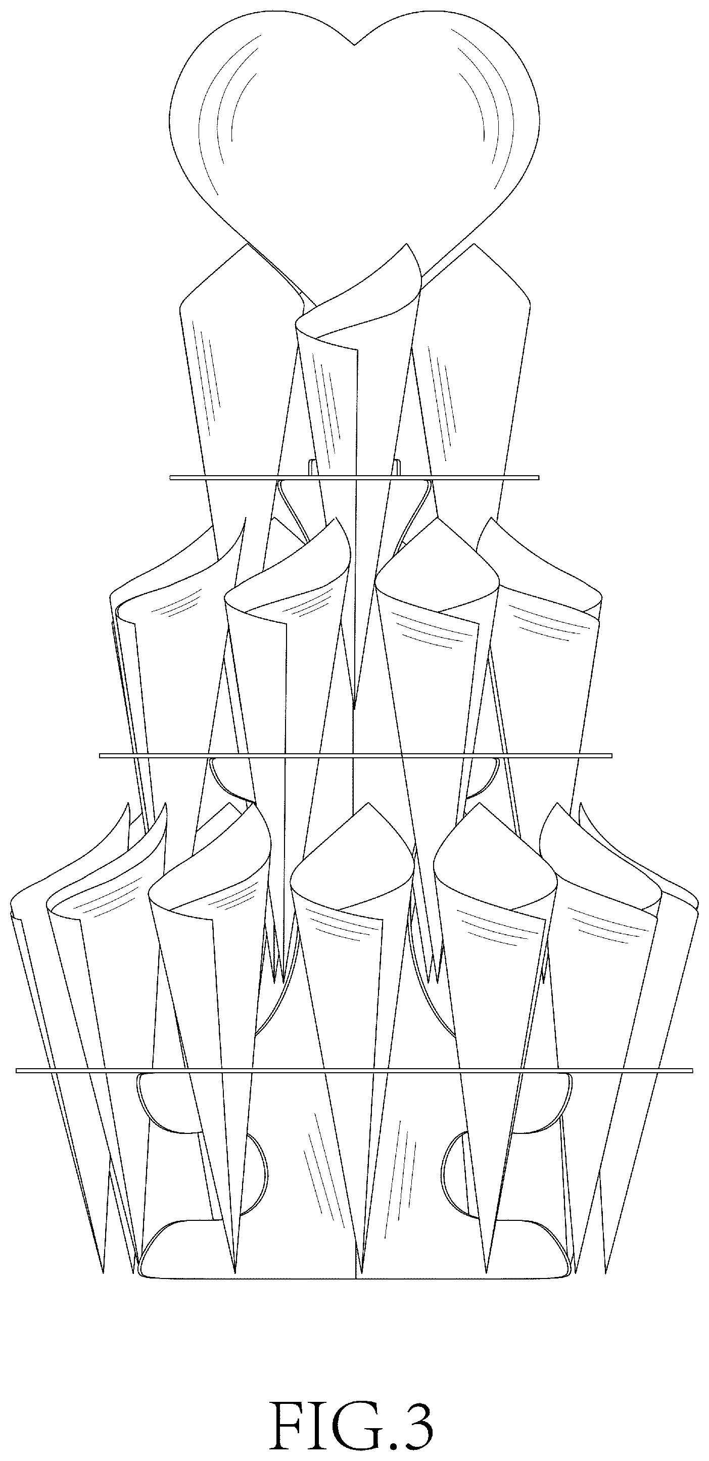 Patent USD1000034 Figure 3 – Cone holder