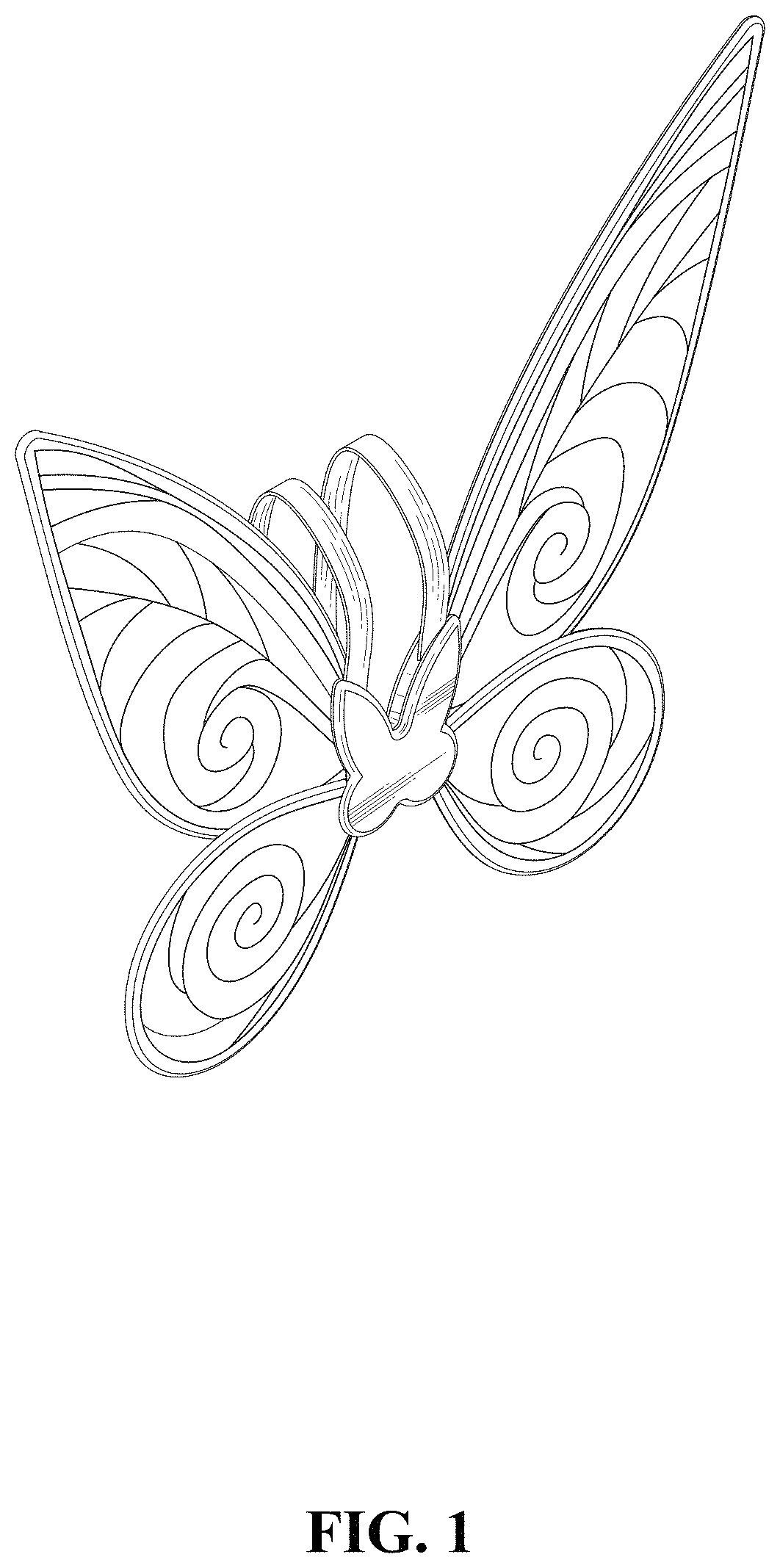 Patent USD1000040 Figure 1 – Fairy wings