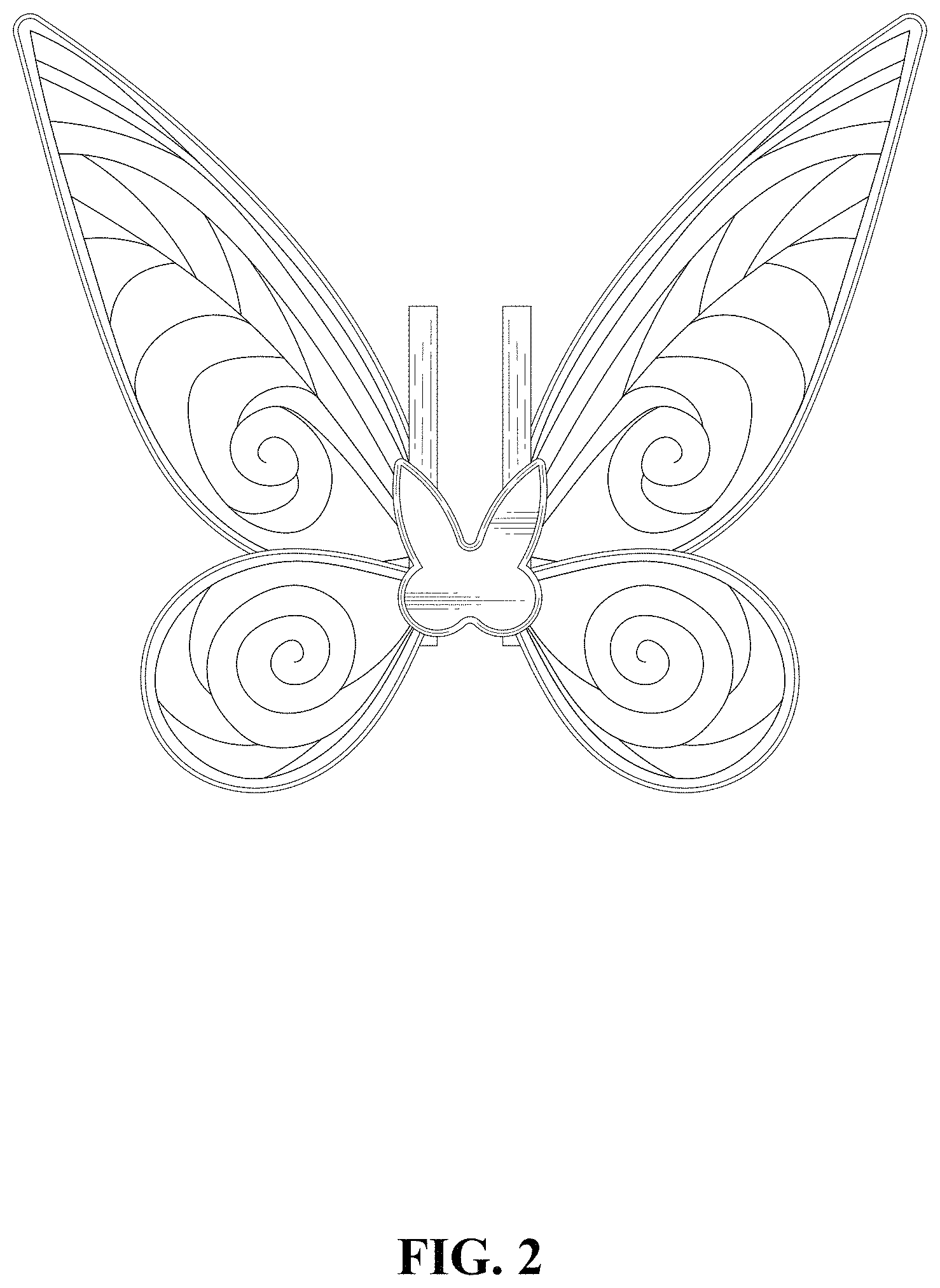 Patent USD1000040 Figure 2 – Fairy wings