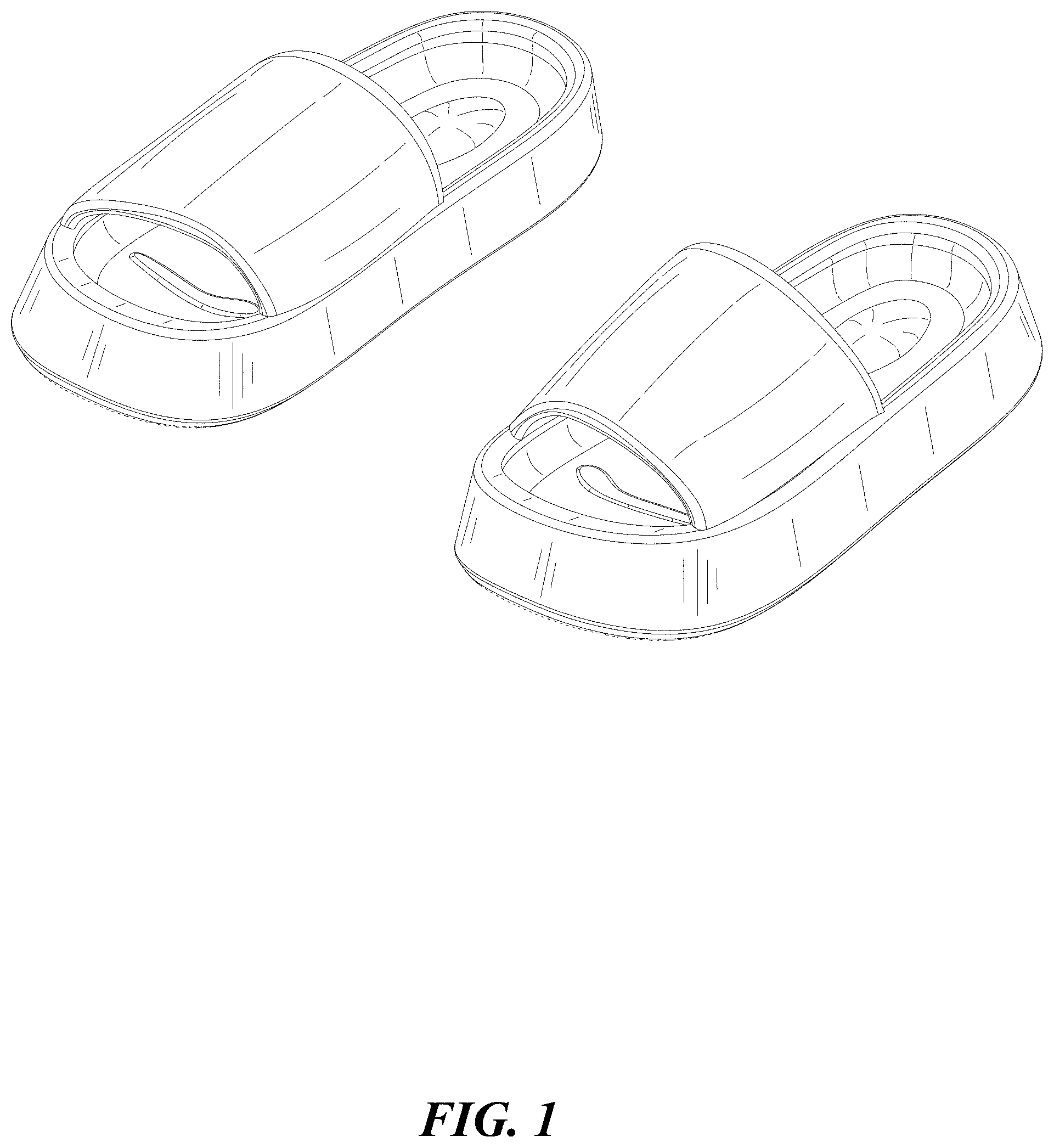 Patent USD1000057 Figure 1 – Pair of slippers