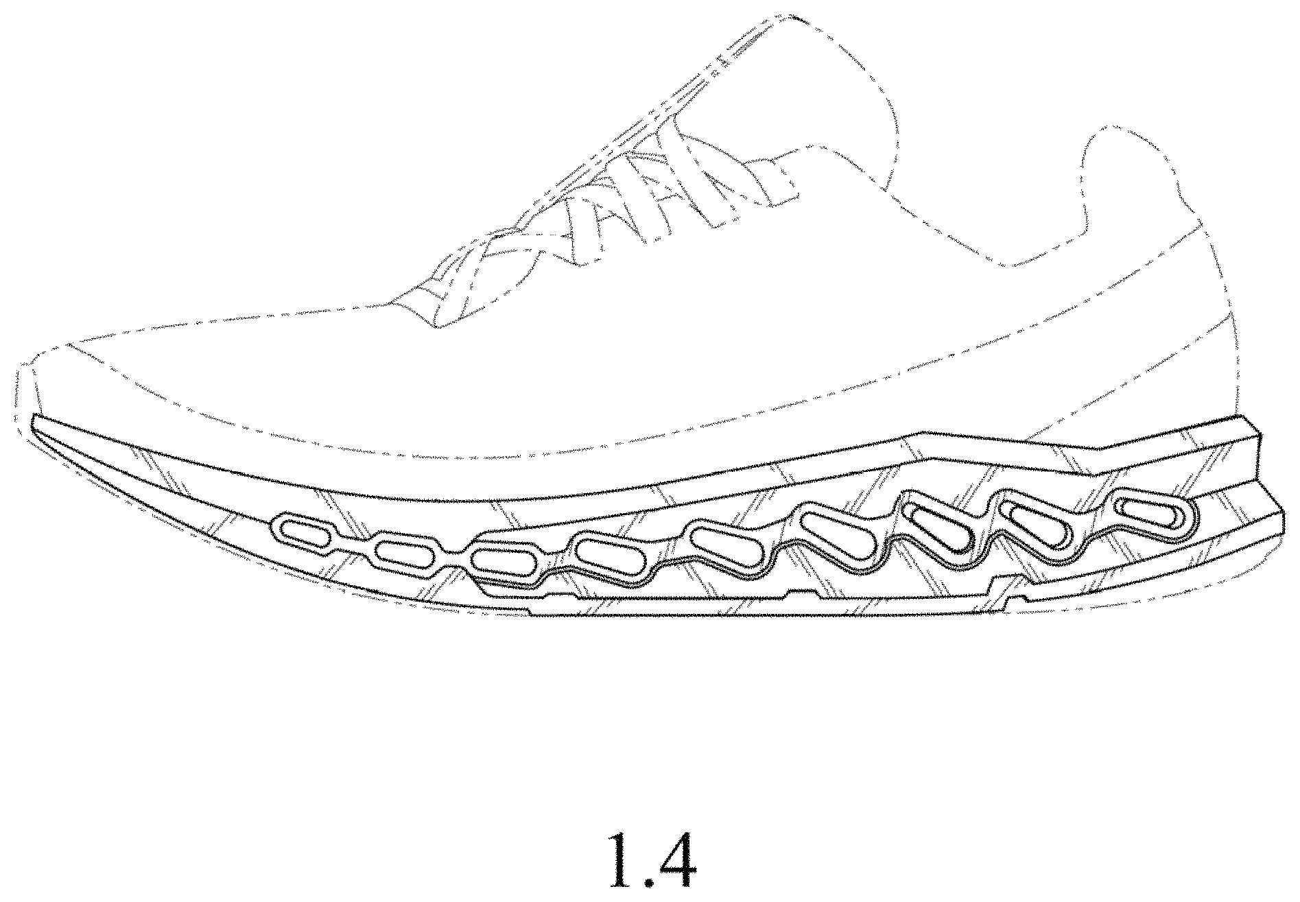 Patent USD1000070 Figure 4 – Shoe sole
