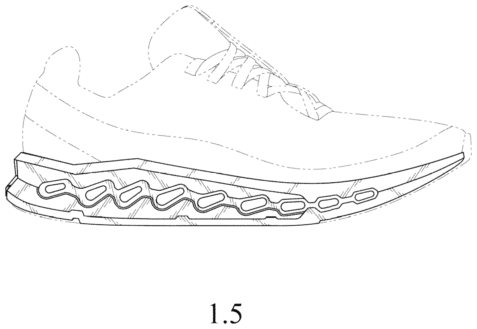 Patent USD1000070 Figure 5 – Shoe sole