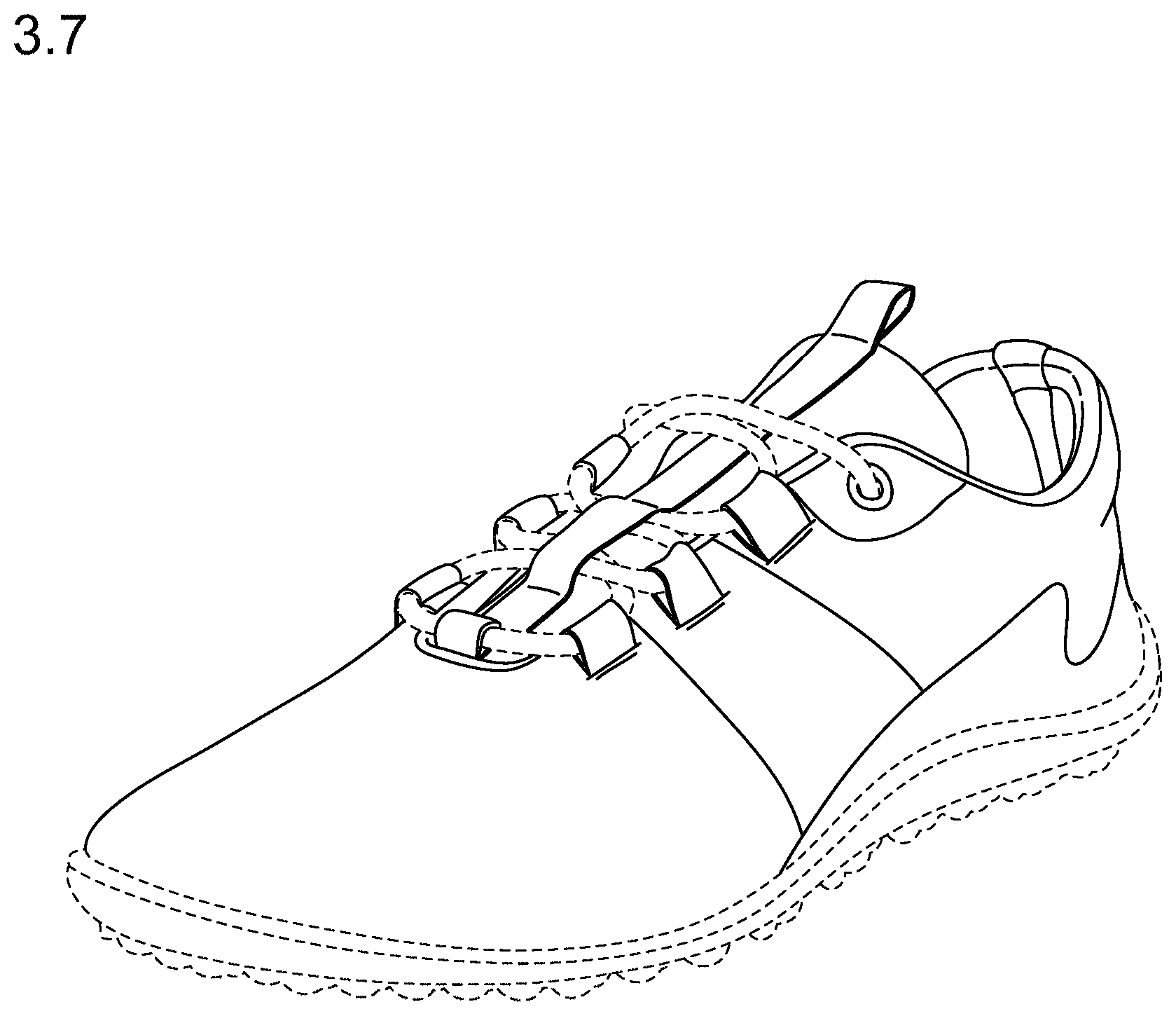 Patent USD1000082 Figure 7 – Shoe