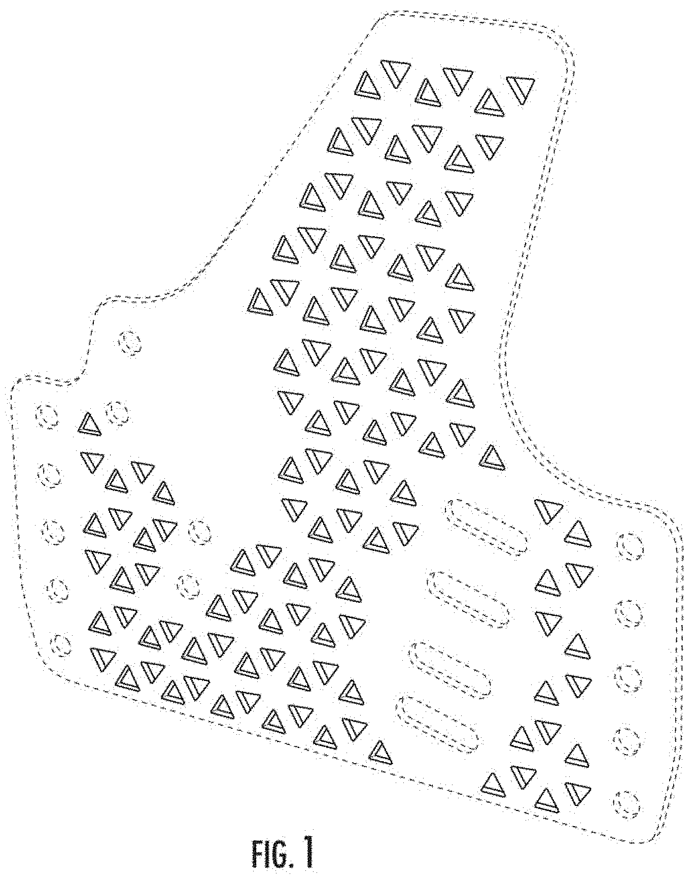 Patent USD1000108 — Backer with triangle pattern — Figure 1