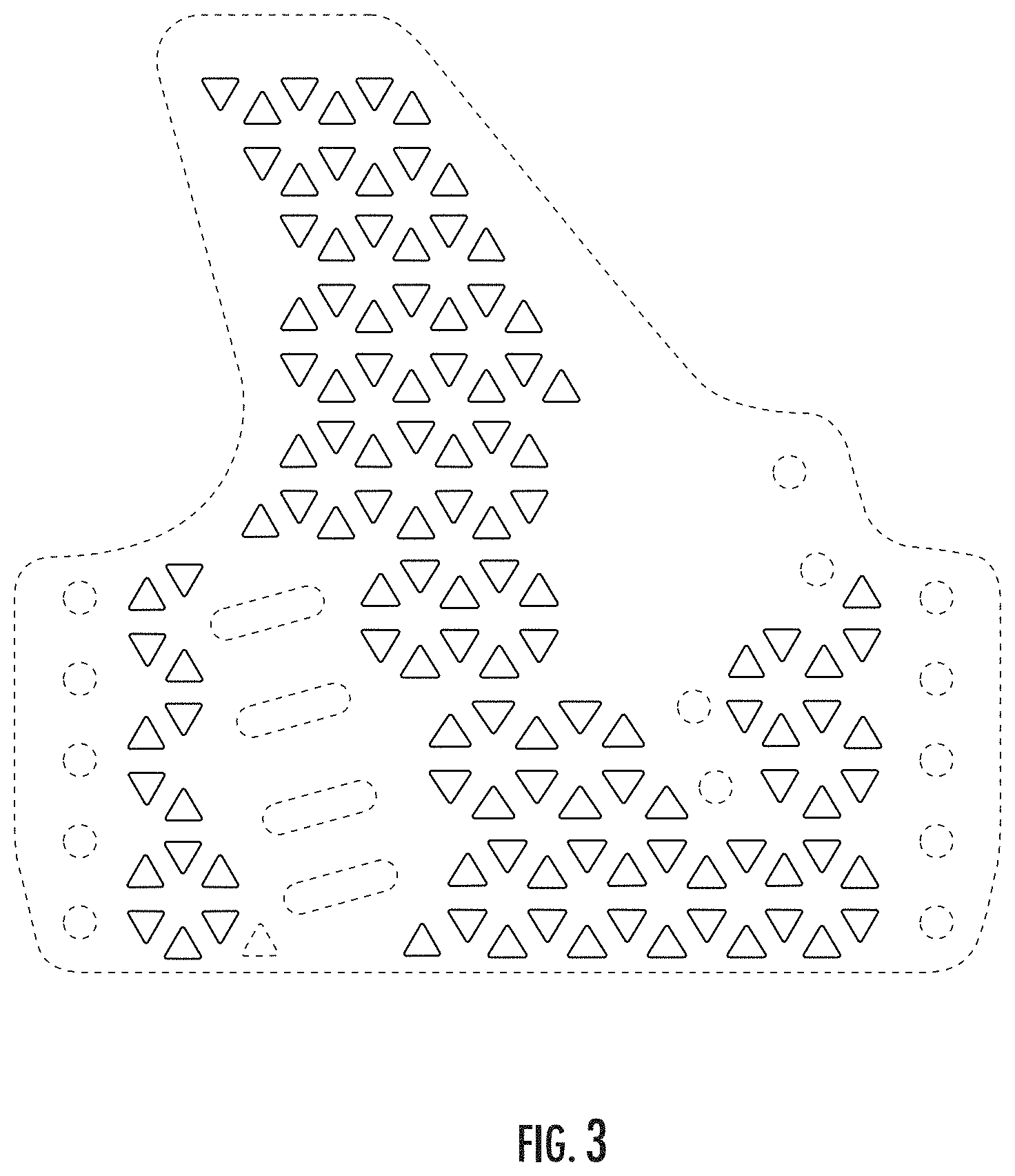 Patent USD1000108 Figure 3 – Backer with triangle pattern