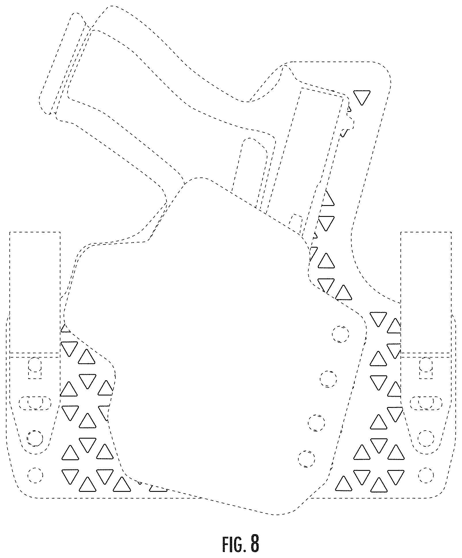 Patent USD1000108 Figure 6 – Backer with triangle pattern