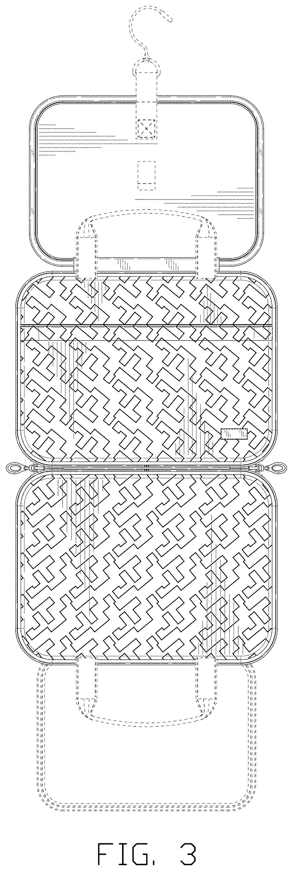 Patent USD1000115 Figure 3 – Toiletry bag