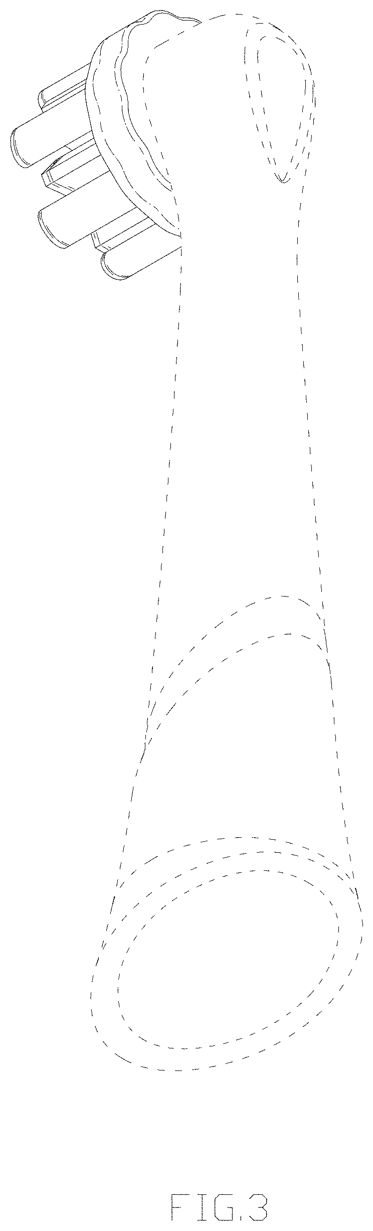Patent USD1000128 Figure 3 – Toothbrush head