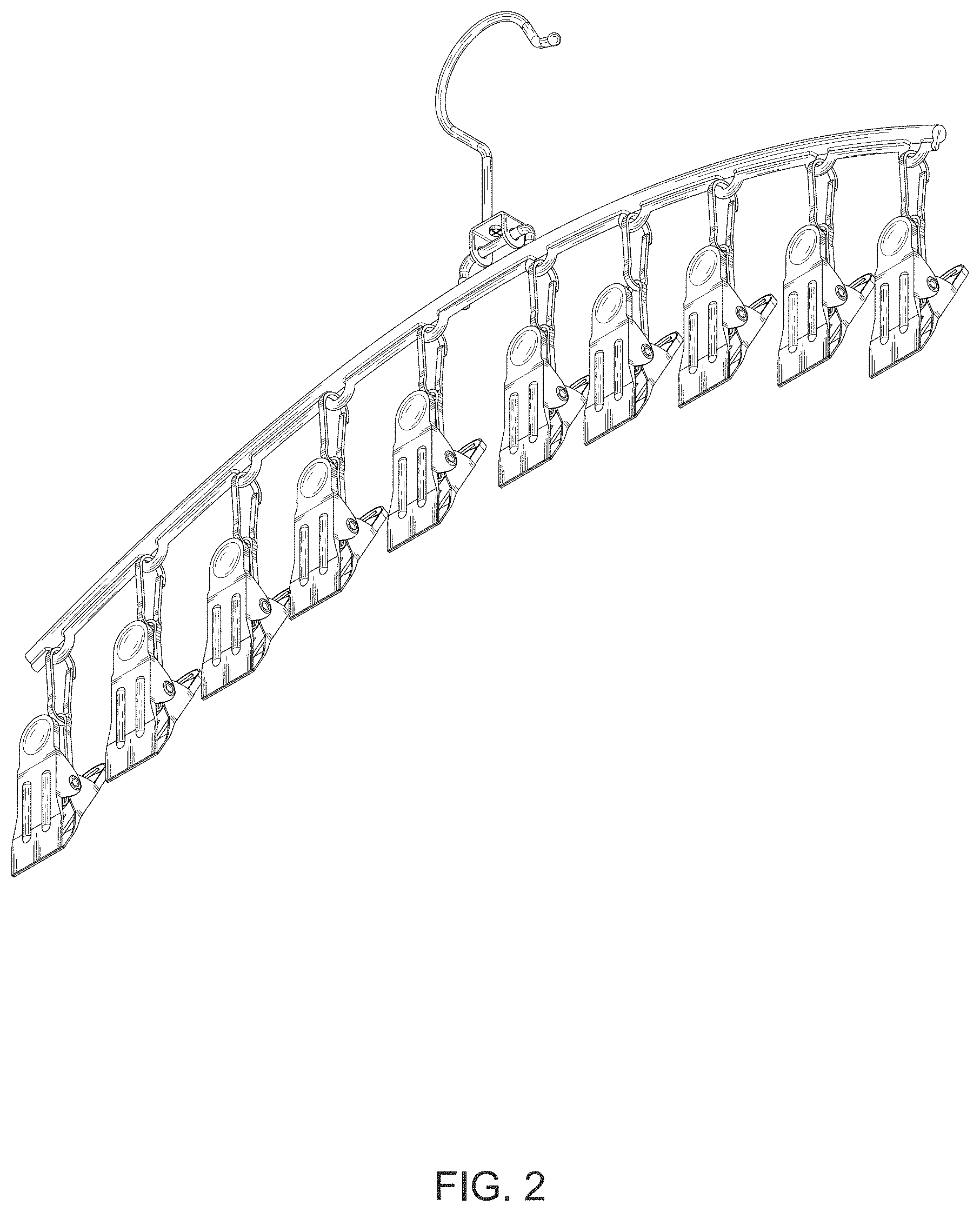 Patent USD1000130 Figure 2 – Foldable rotatable hanger with clips