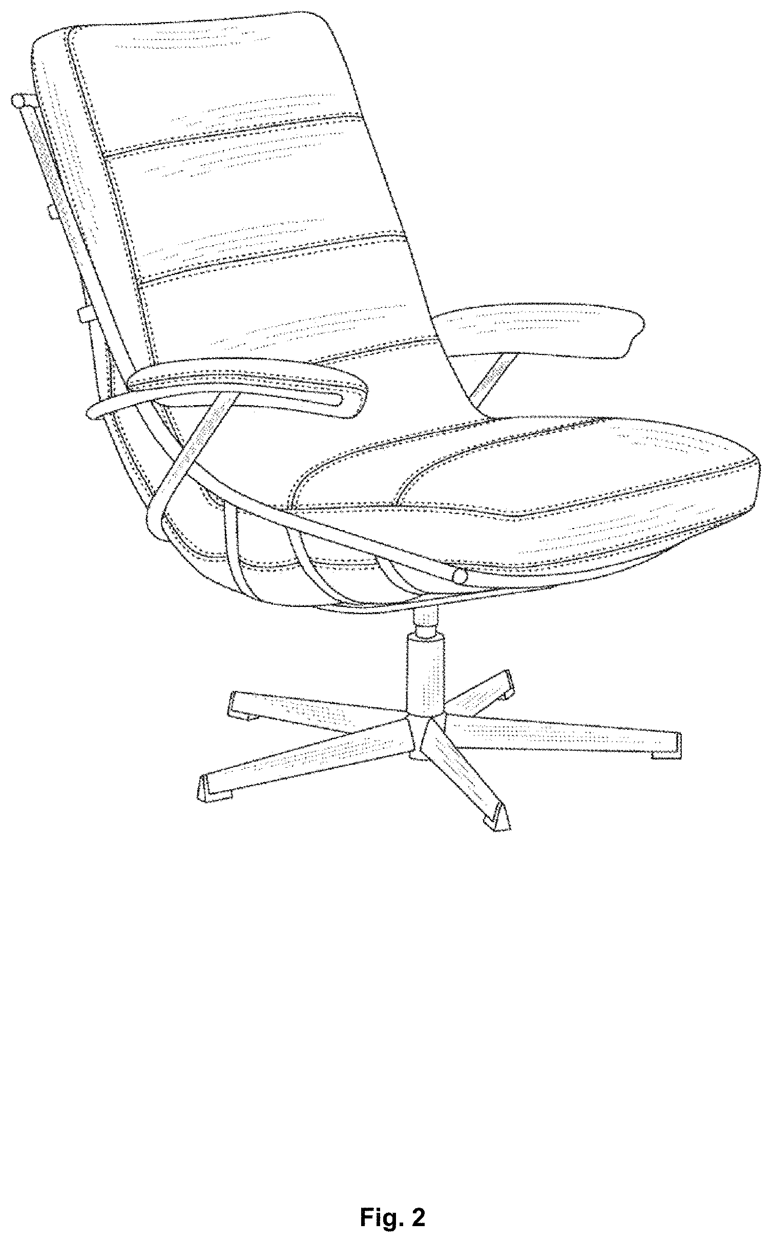 Patent USD1000134 Figure 2 – Combined chair and ottoman