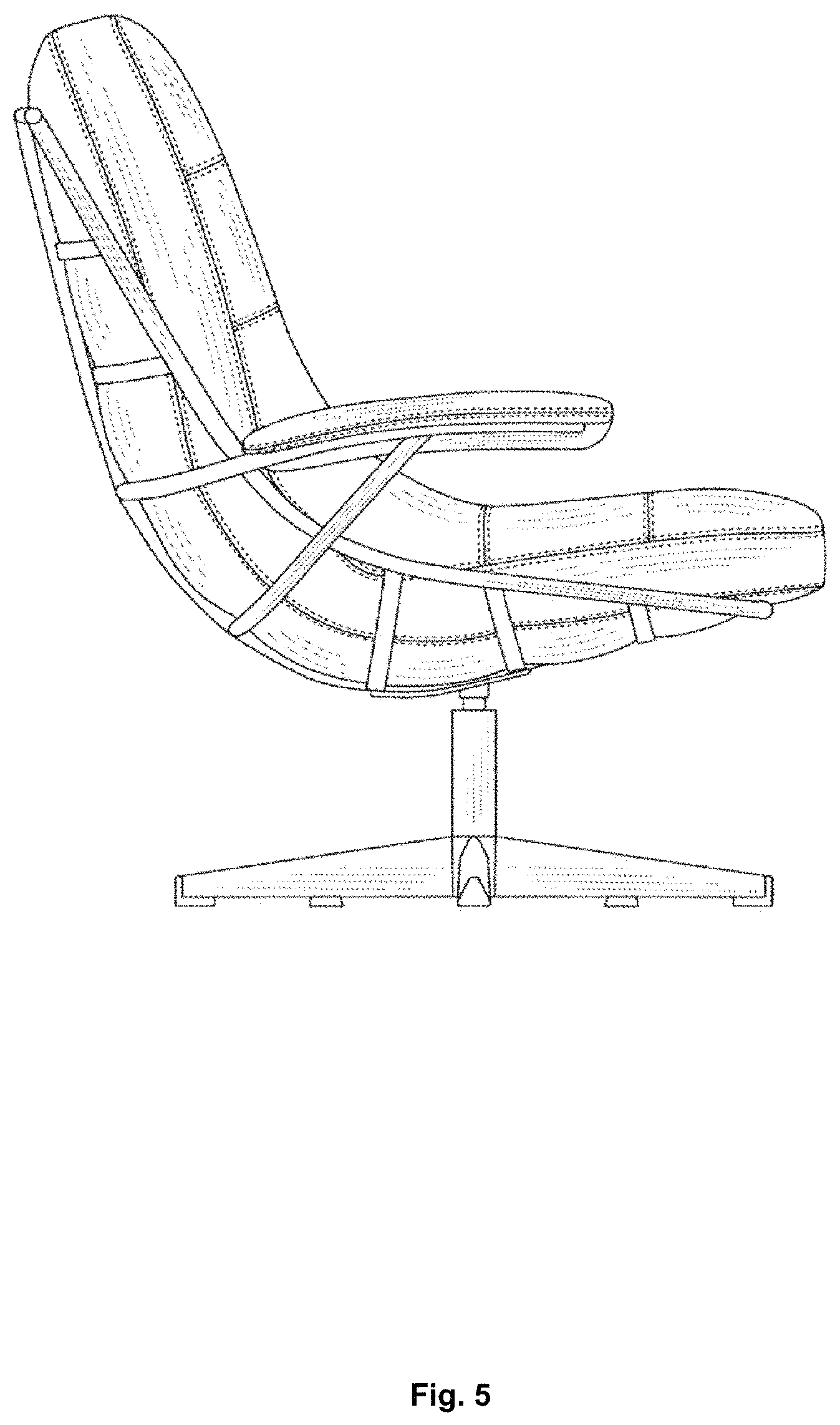 Patent USD1000134 Figure 5 – Combined chair and ottoman