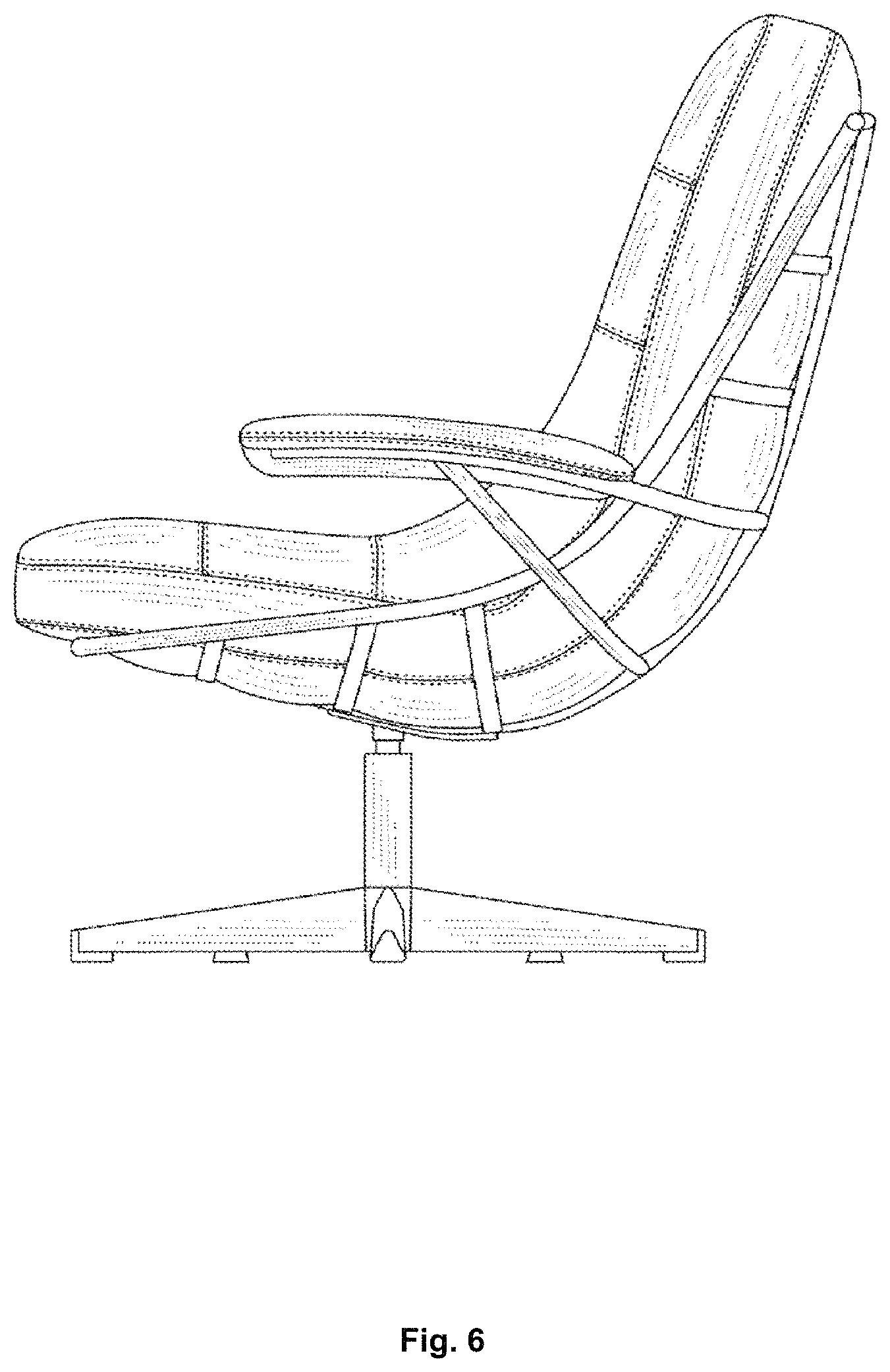 Patent USD1000134 Figure 6 – Combined chair and ottoman