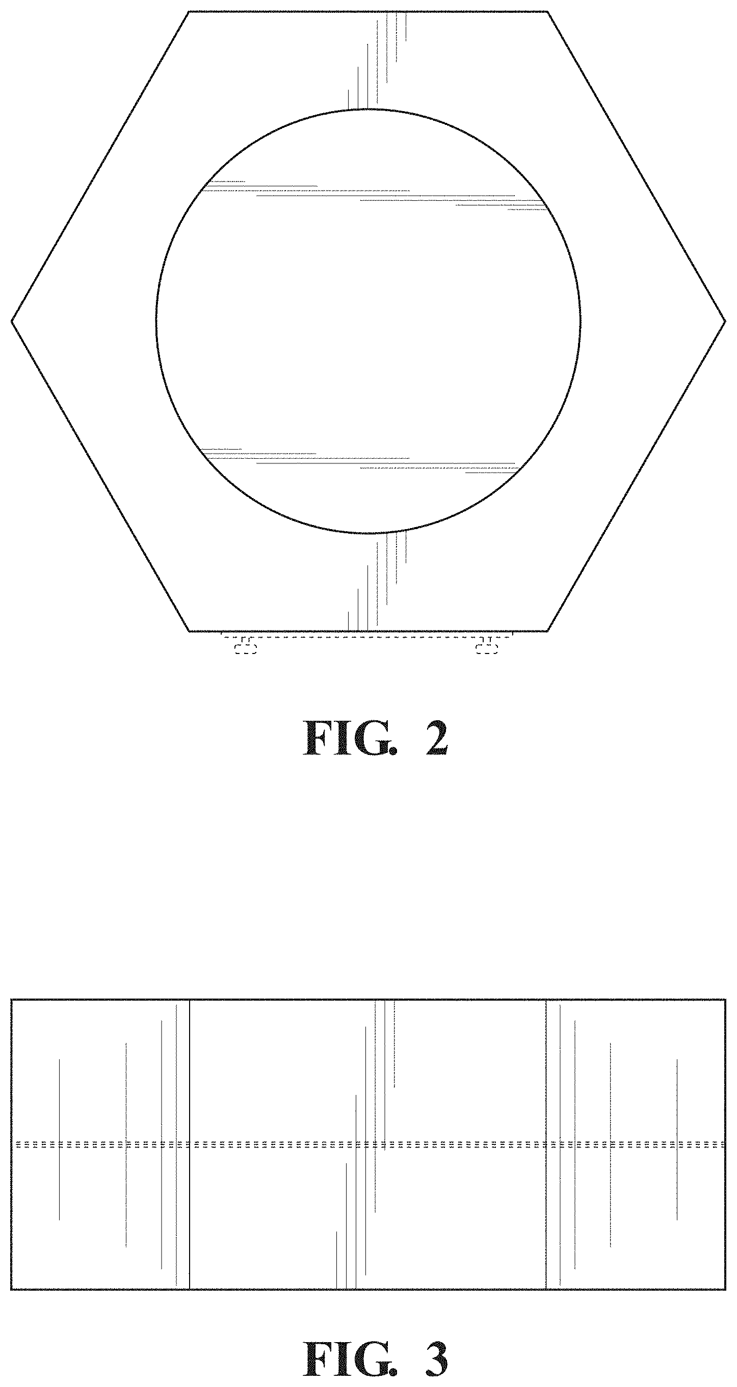Patent USD1000135 Figure 2 – Enclosed hexagonal foam seating furniture with removable round partition