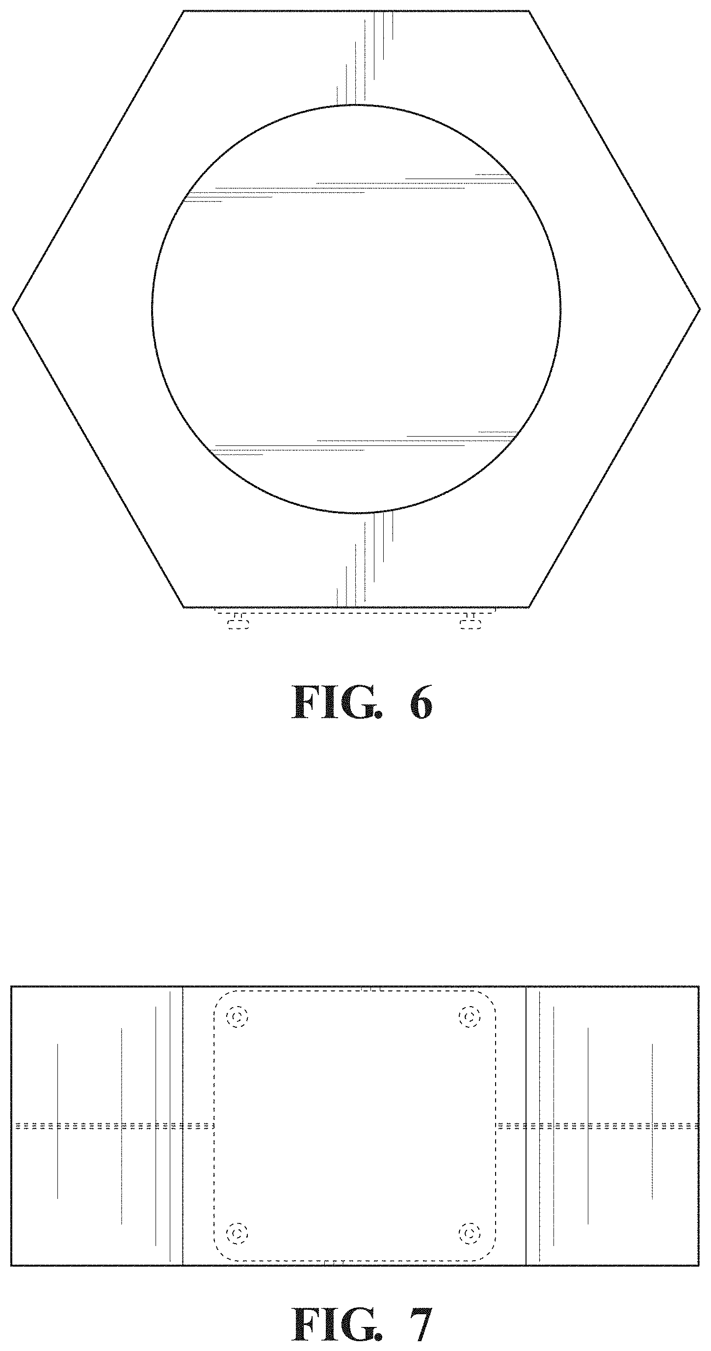 Patent USD1000135 Figure 4 – Enclosed hexagonal foam seating furniture with removable round partition