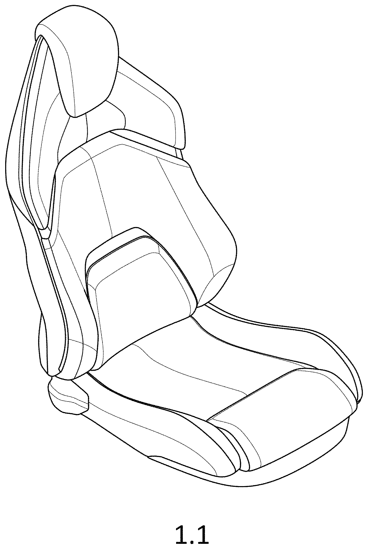 Patent USD1000140 Figure 1 – Vehicle seat