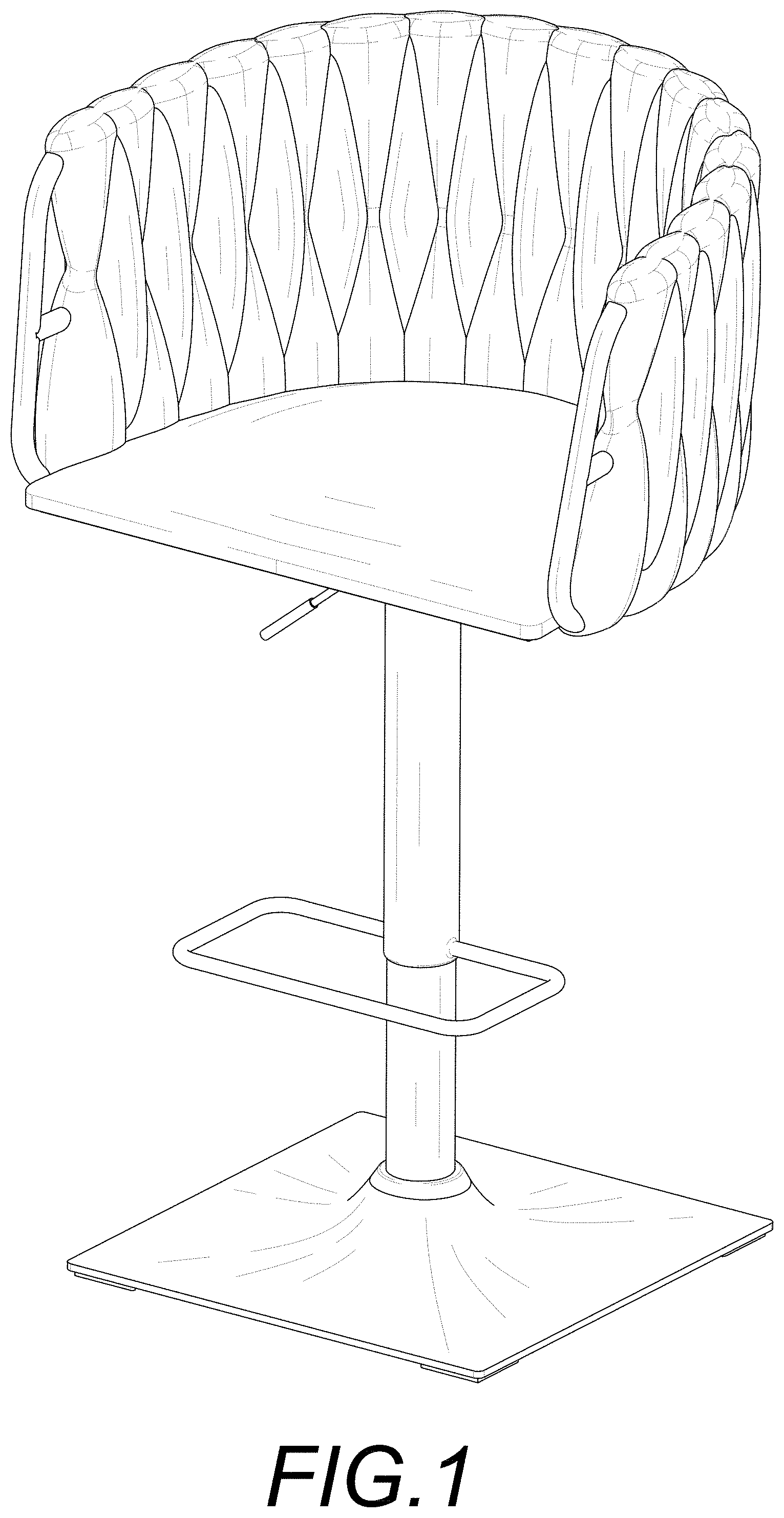 Patent USD1000141 Figure 1 – Bar chair
