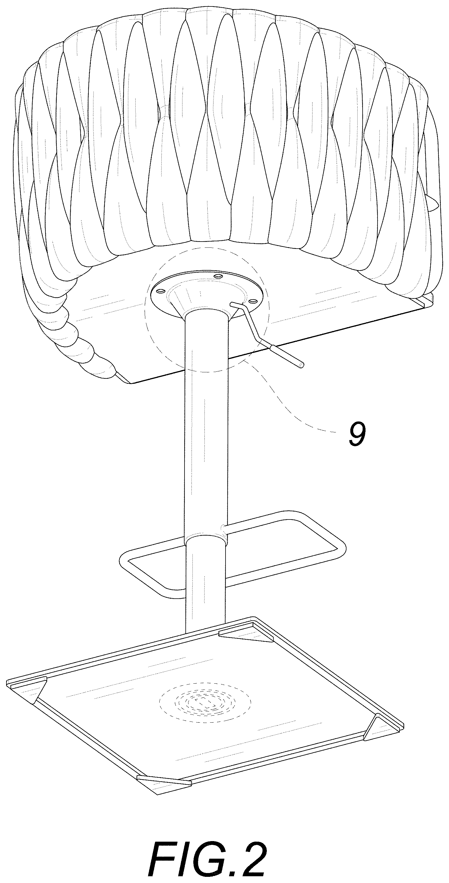 Patent USD1000141 Figure 2 – Bar chair