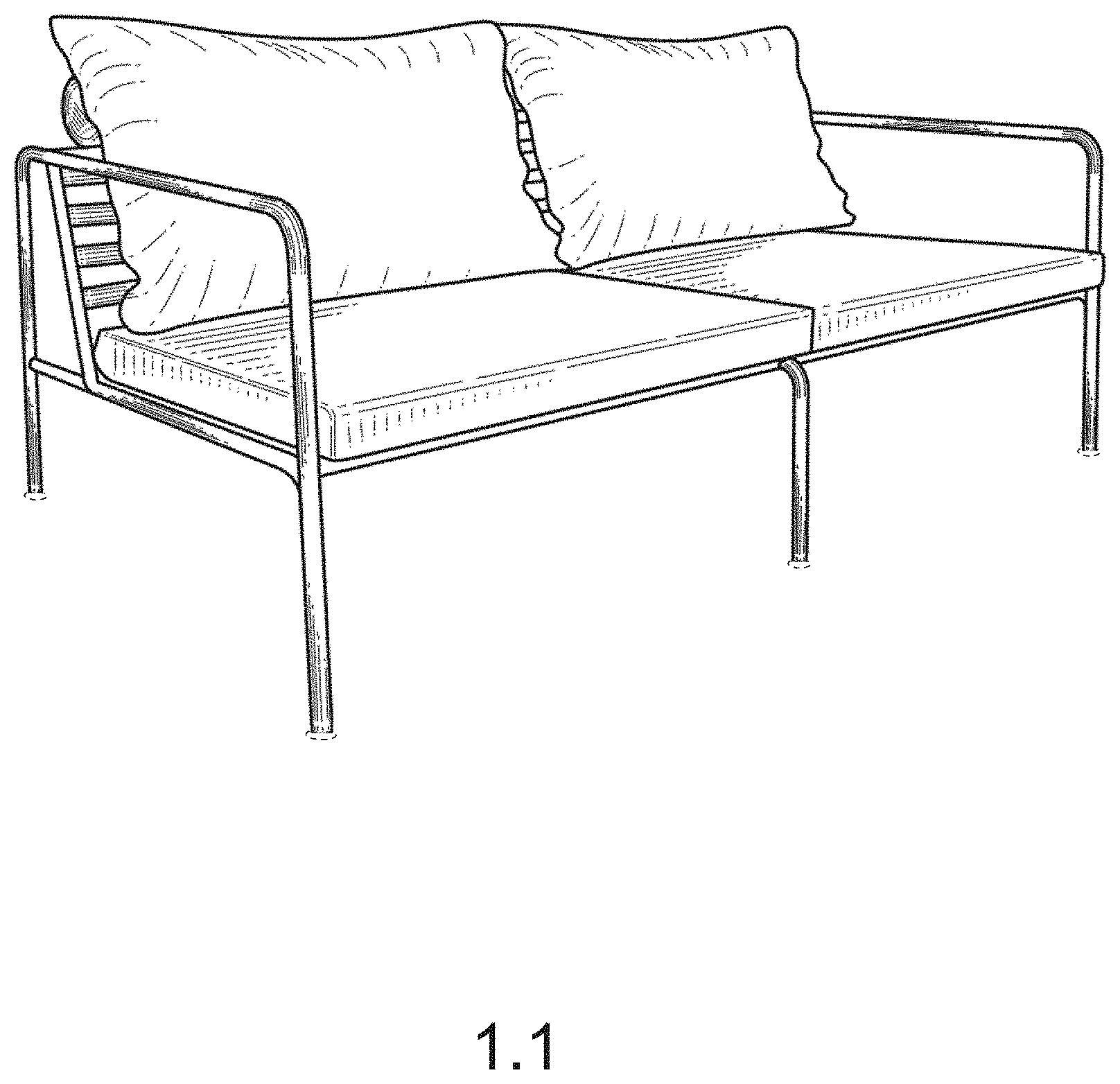 Patent USD1000148 Figure 1 – Sofa
