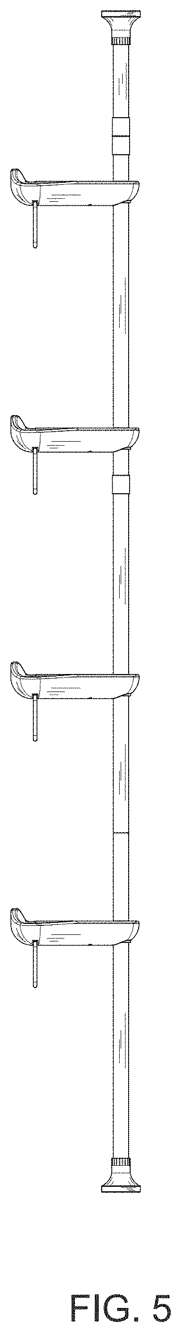 Patent USD1000153 Figure 5 – Tension pole shower caddy