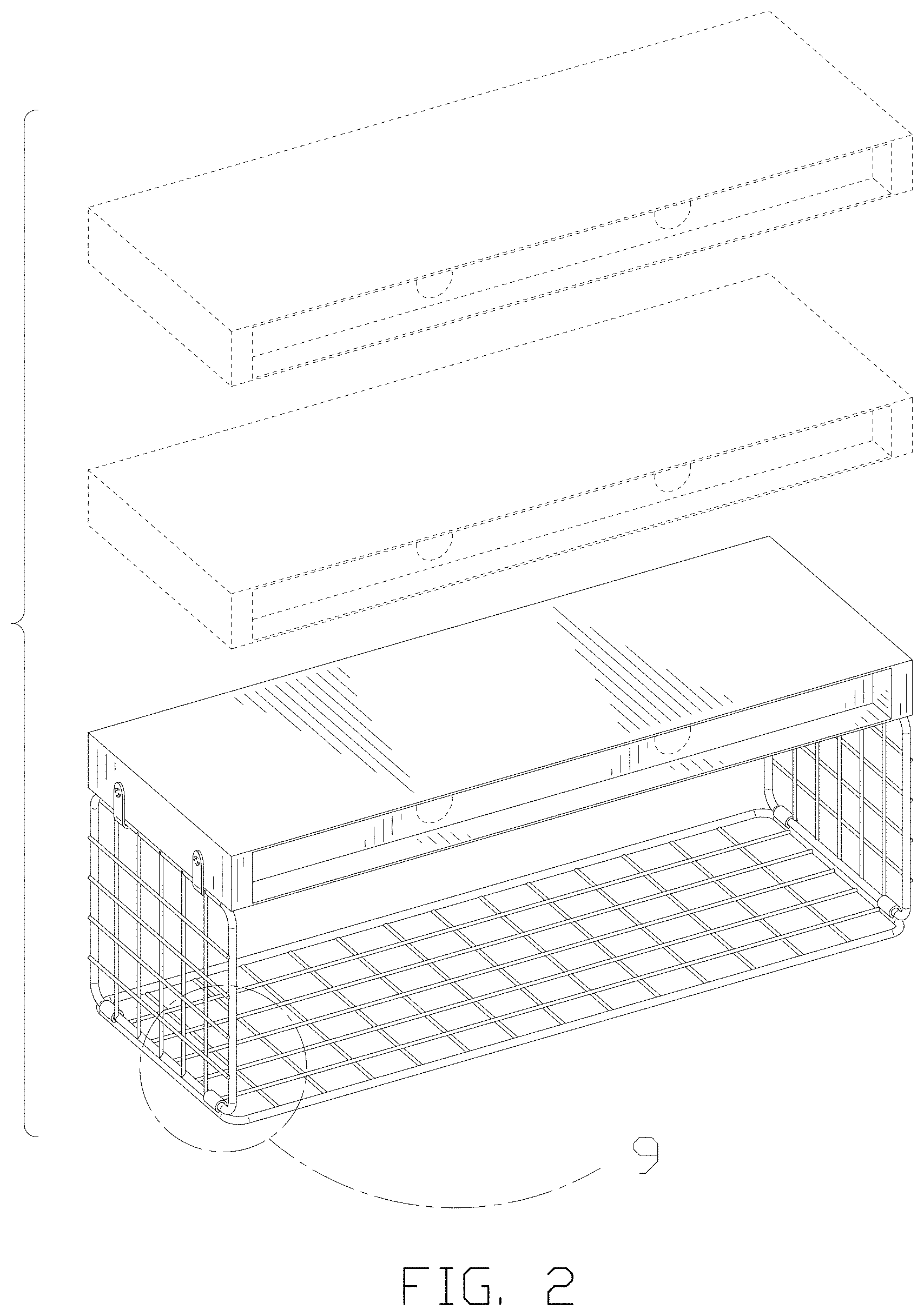 Patent USD1000160 Figure 2 – Bathroom shelf