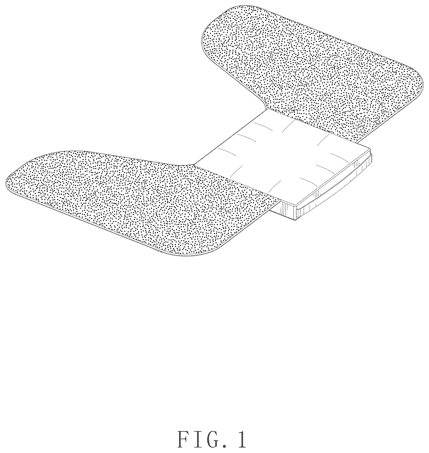 Patent USD1000163 Figure 1 – Combined blanket with cushion